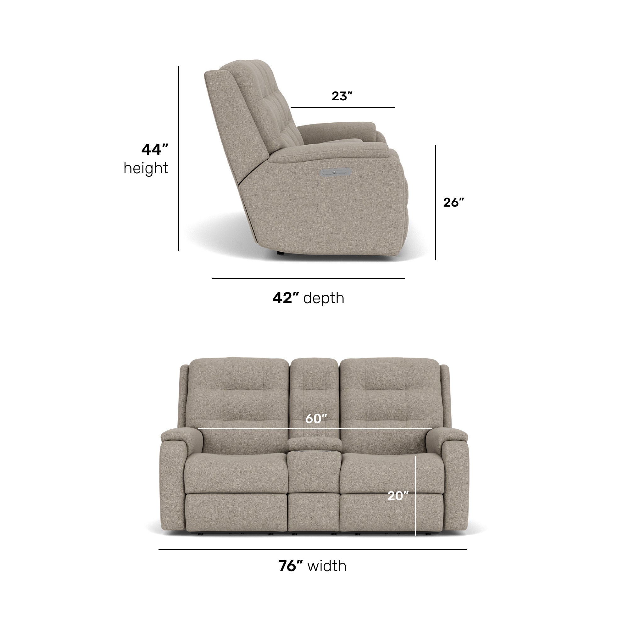 Arlo Fabric Power Reclining Loveseat with Console & Power Headrests & Lumbar 5 Arlo Fabric Power Reclining Loveseat with Console & Power Headrests & Lumbar
