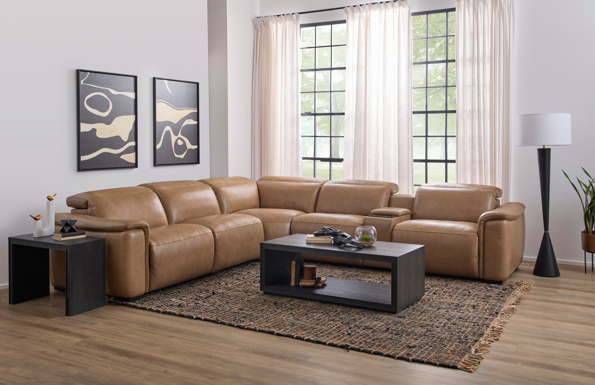 Camden Dusty Taupe Leather Power Reclining Sectional with Power Headrest 3 Camden Dusty Taupe Leather Power Reclining Sectional with Power Headrest