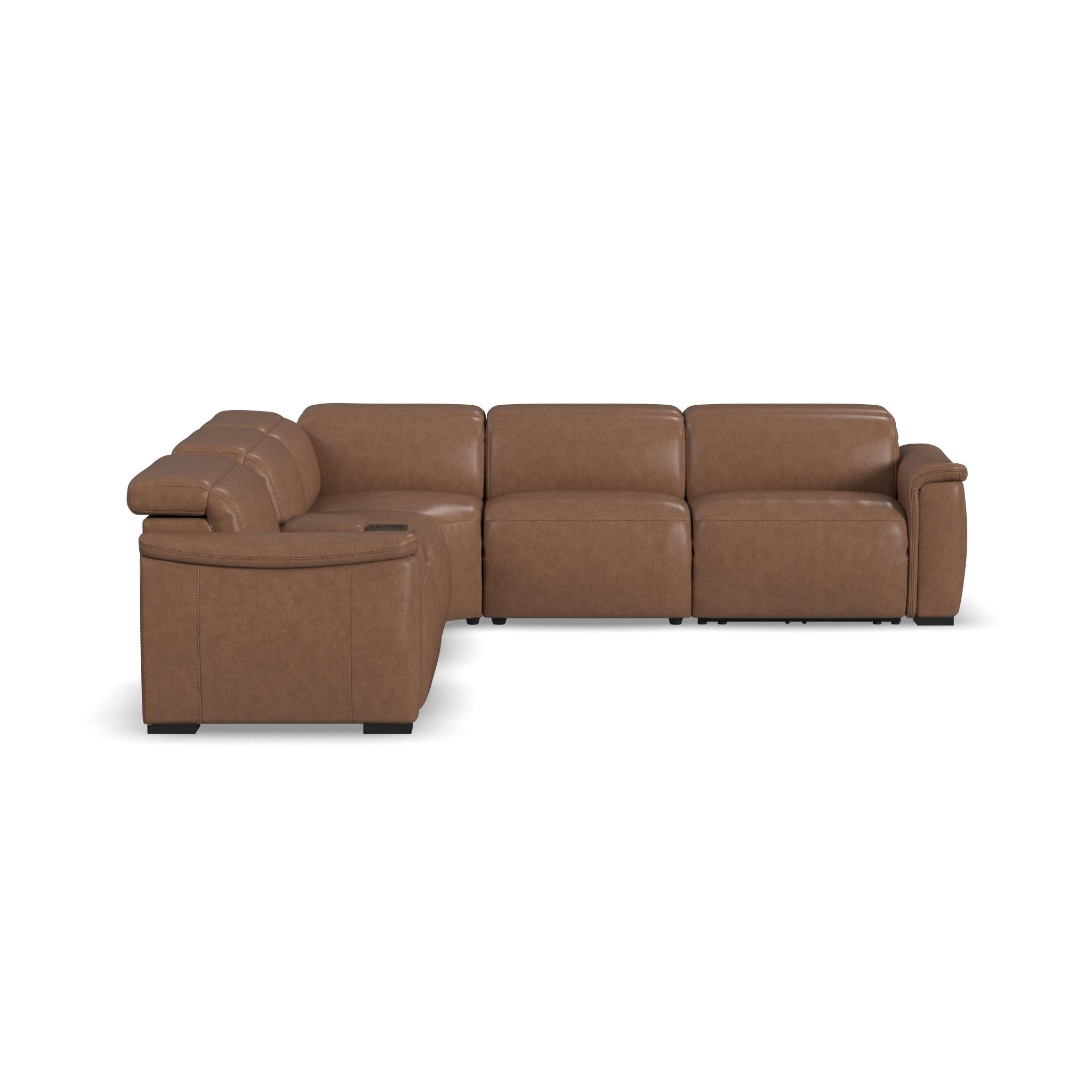 Camden Dusty Taupe Leather Power Reclining Sectional with Power Headrest 5 Camden Dusty Taupe Leather Power Reclining Sectional with Power Headrest