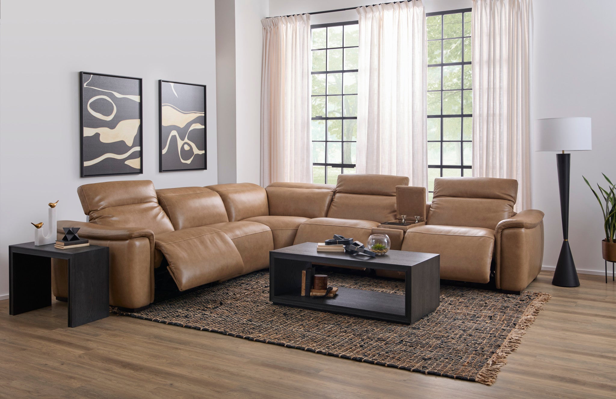 Camden Dusty Taupe Leather Power Reclining Sectional with Power Headrest 7 Camden Dusty Taupe Leather Power Reclining Sectional with Power Headrest