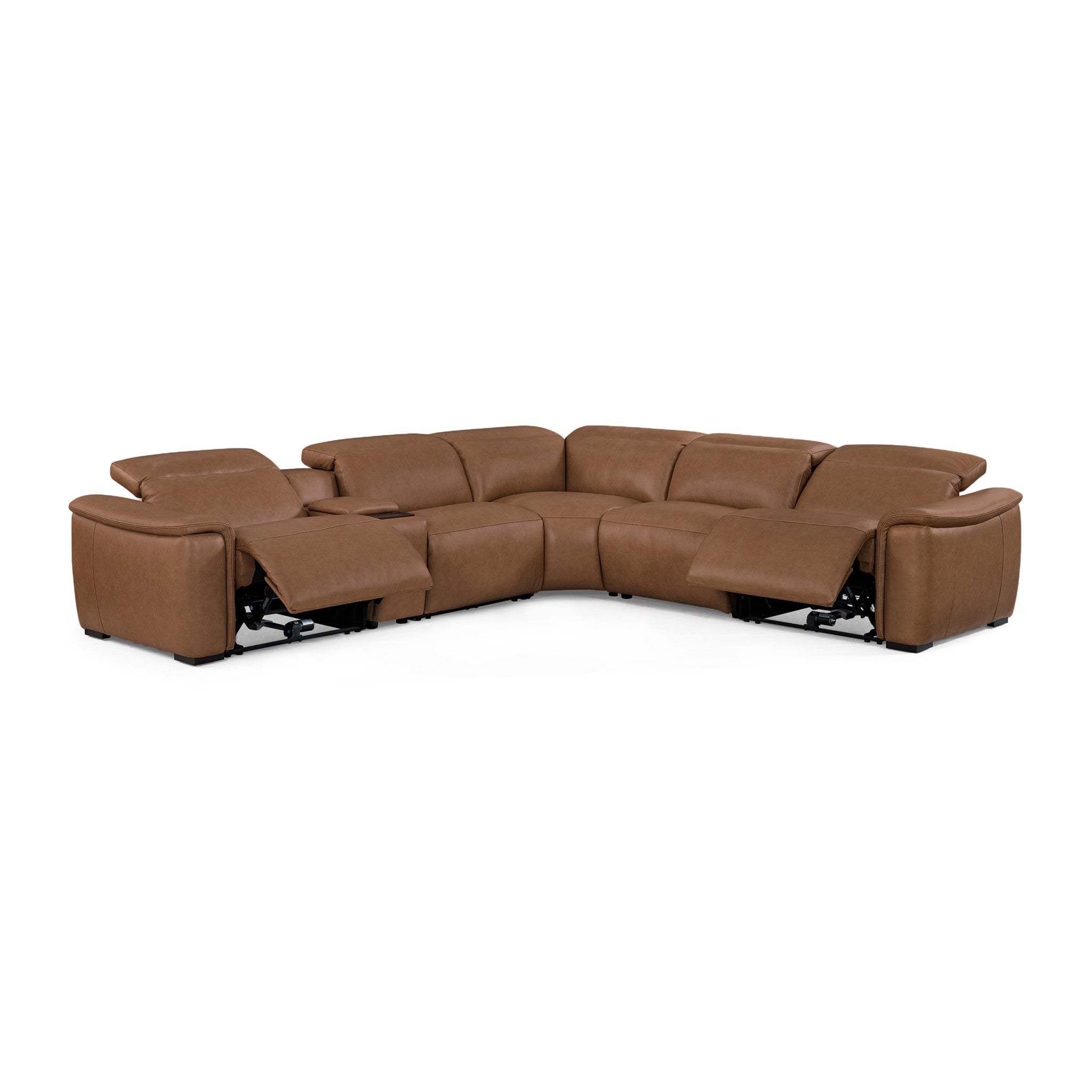 Camden Dusty Taupe Leather Power Reclining Sectional with Power Headrest 8 Camden Dusty Taupe Leather Power Reclining Sectional with Power Headrest