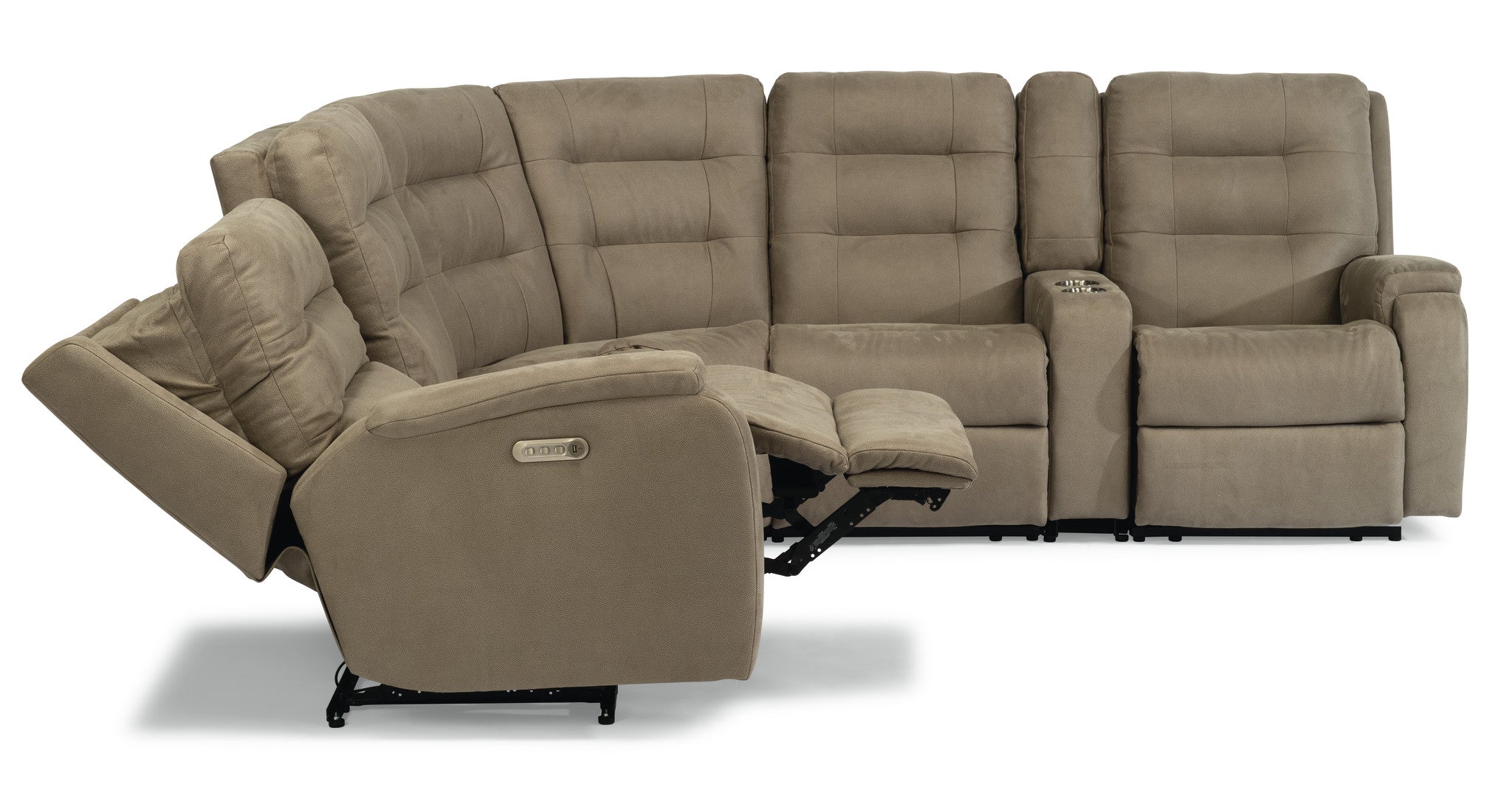 Arlo Fabric Power Reclining Sectional with Power Headrests & Lumbar 5 Arlo Fabric Power Reclining Sectional with Power Headrests & Lumbar