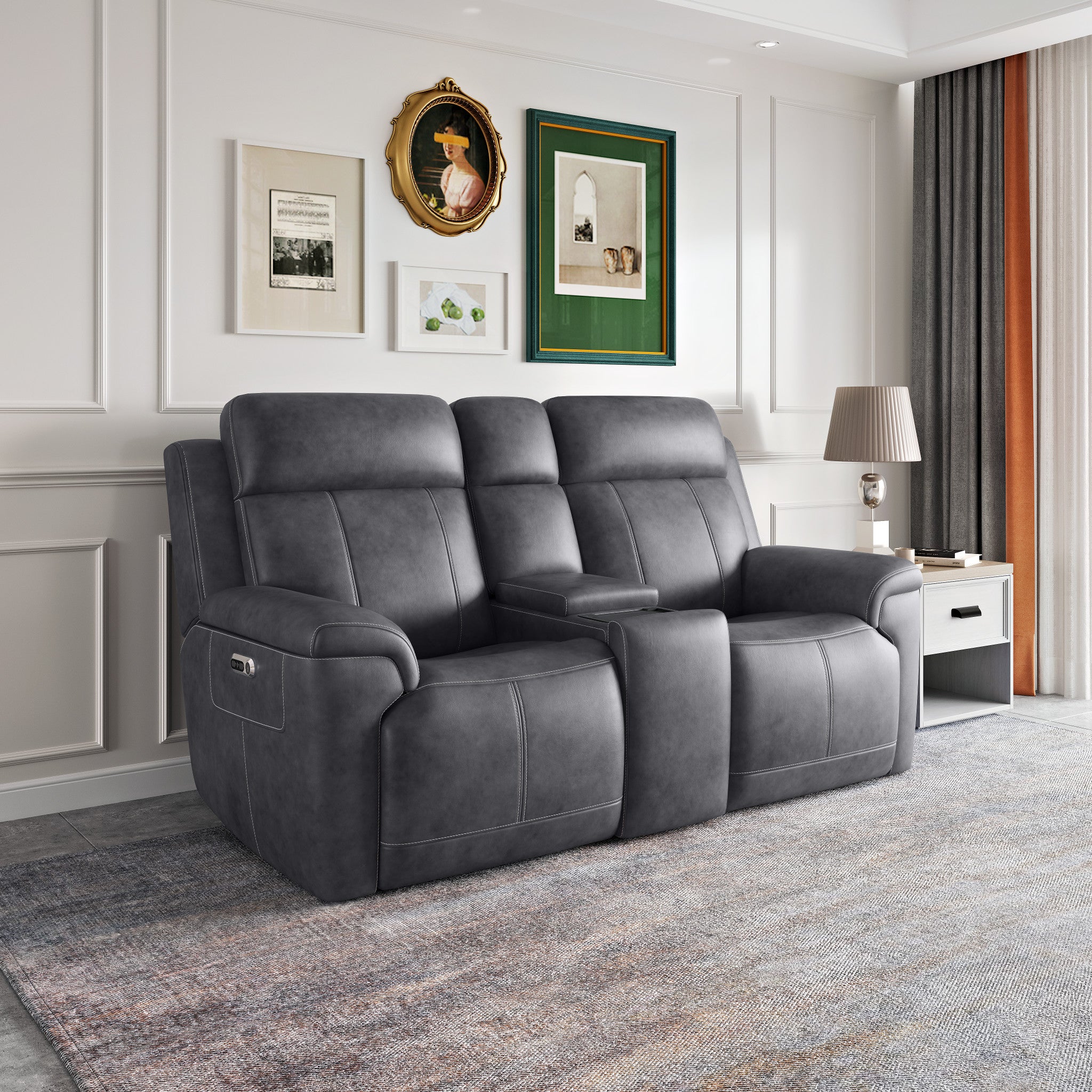 Amelia Charcoal Leather Slumberland Exclusive 3 Amelia Charcoal Leather Slumberland Exclusive