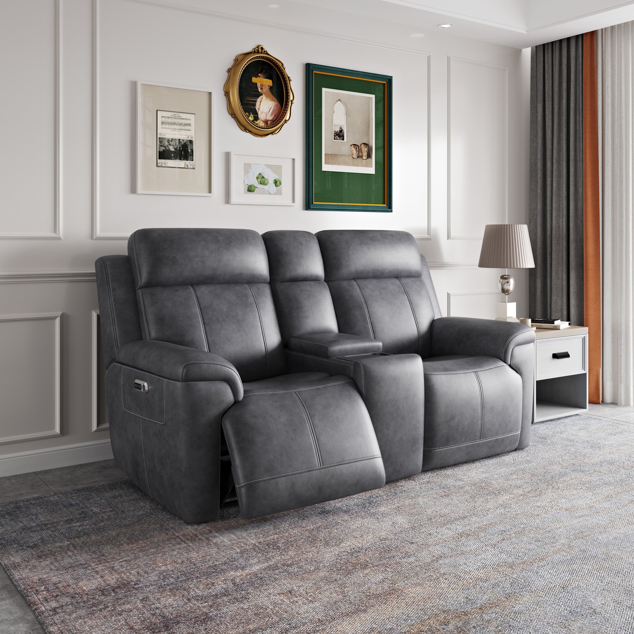 Amelia Charcoal Leather Slumberland Exclusive 6 Amelia Charcoal Leather Slumberland Exclusive