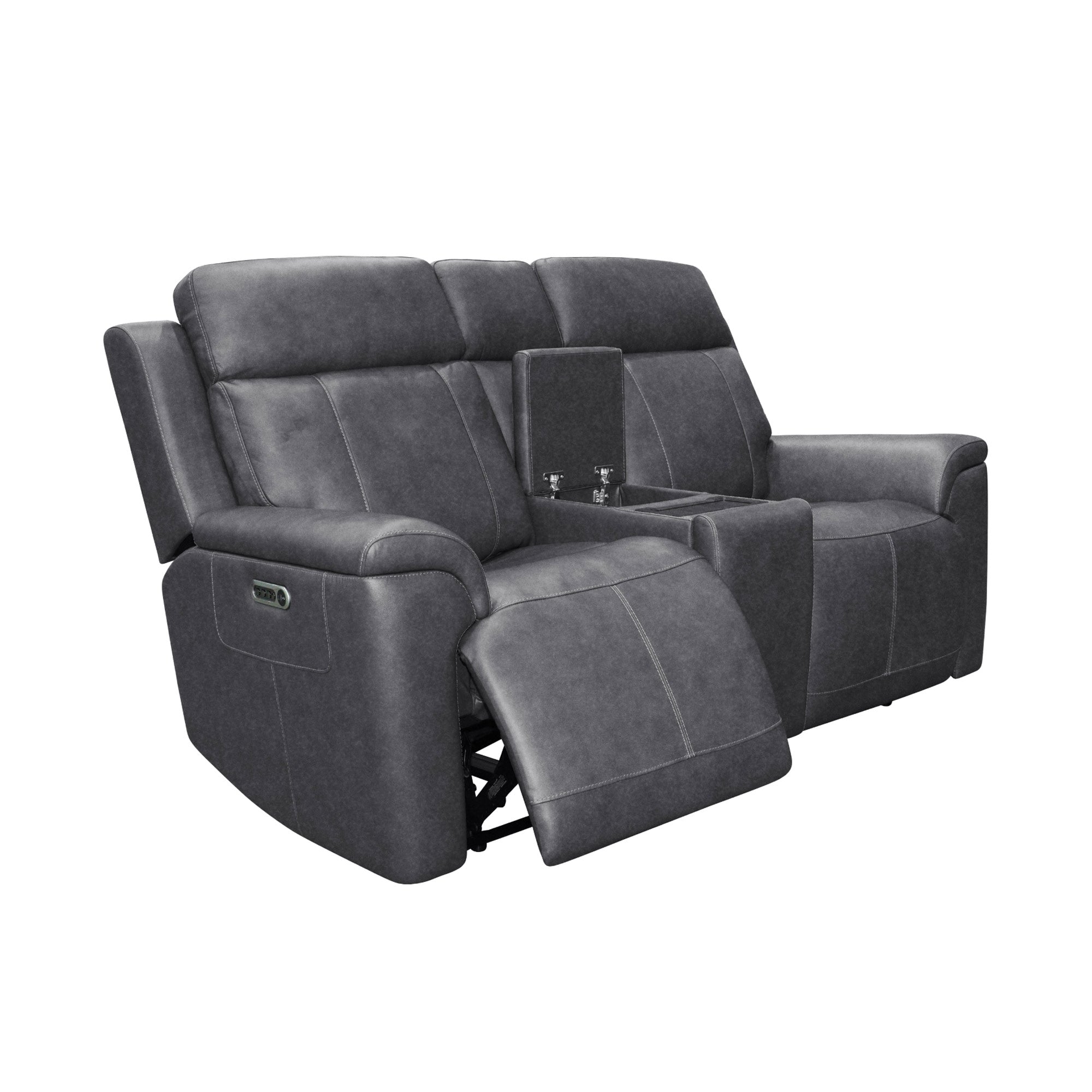 Amelia Charcoal Leather Slumberland Exclusive 8 Amelia Charcoal Leather Slumberland Exclusive