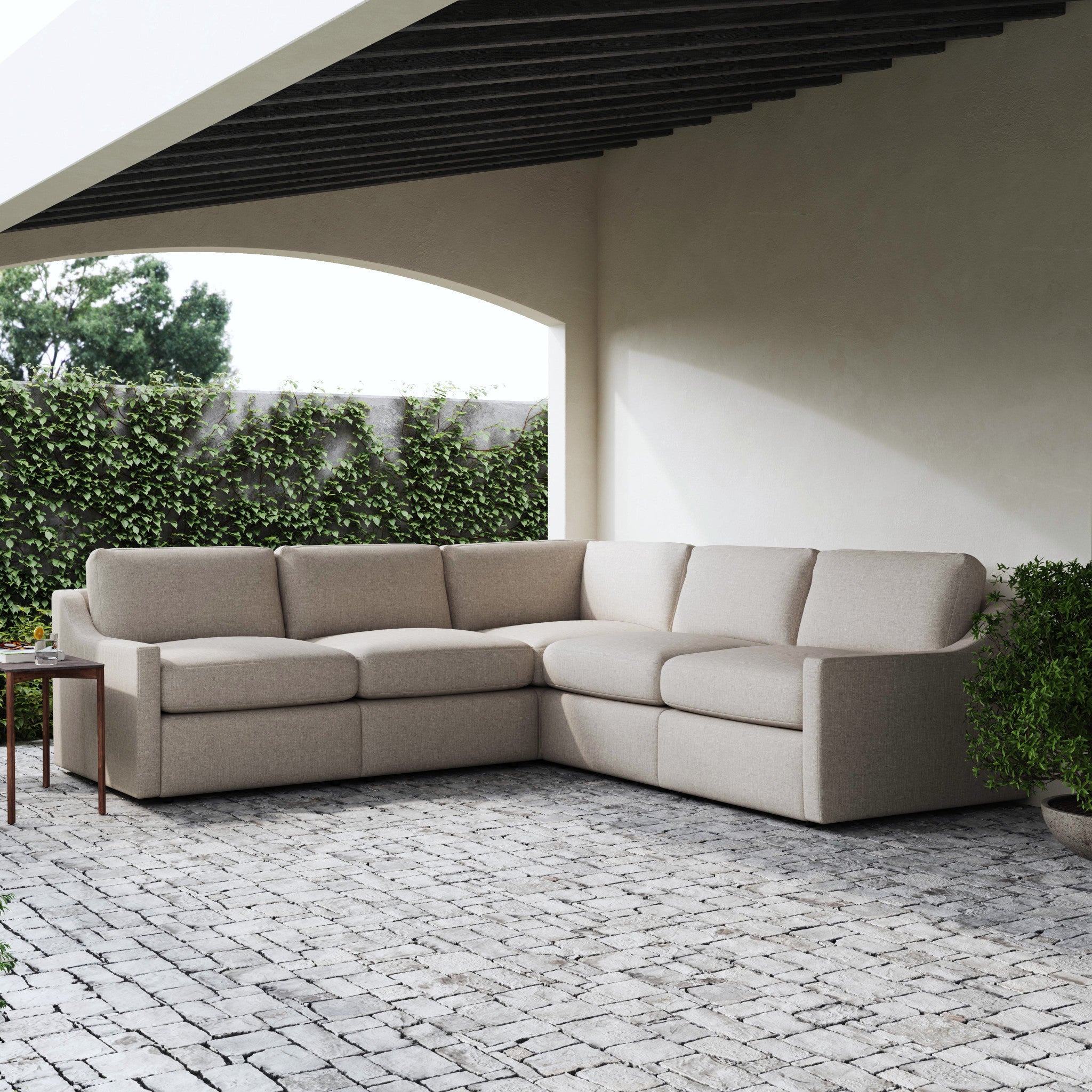 Sky Cast Ash Fabric Outdoor Sectional 3 Sky Cast Ash Fabric Outdoor Sectional