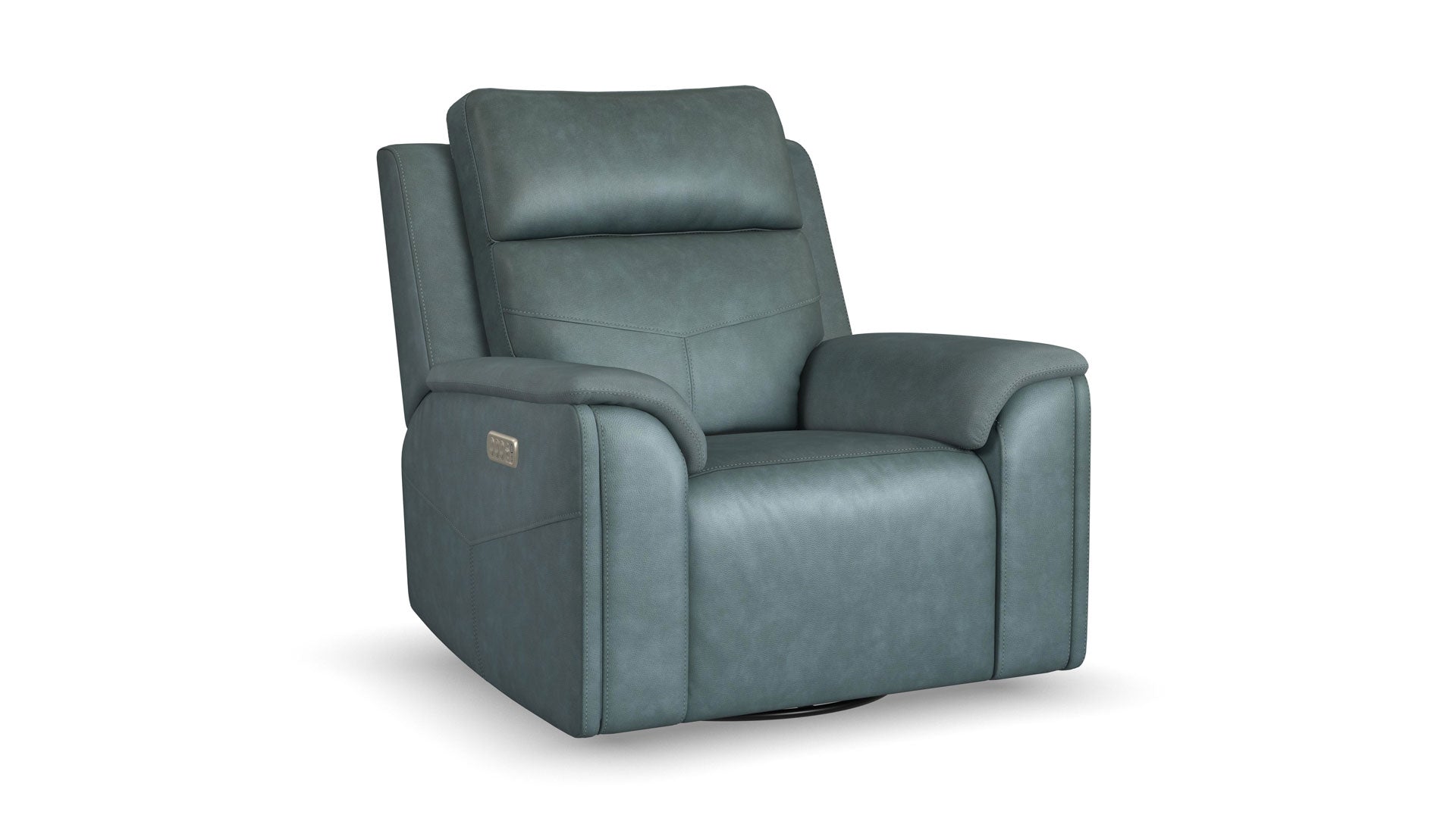 Thunderbird Admiral Blue P5 Power Swivel Recliner w/Massage, Heat, Lumbar, Pillow Tilt