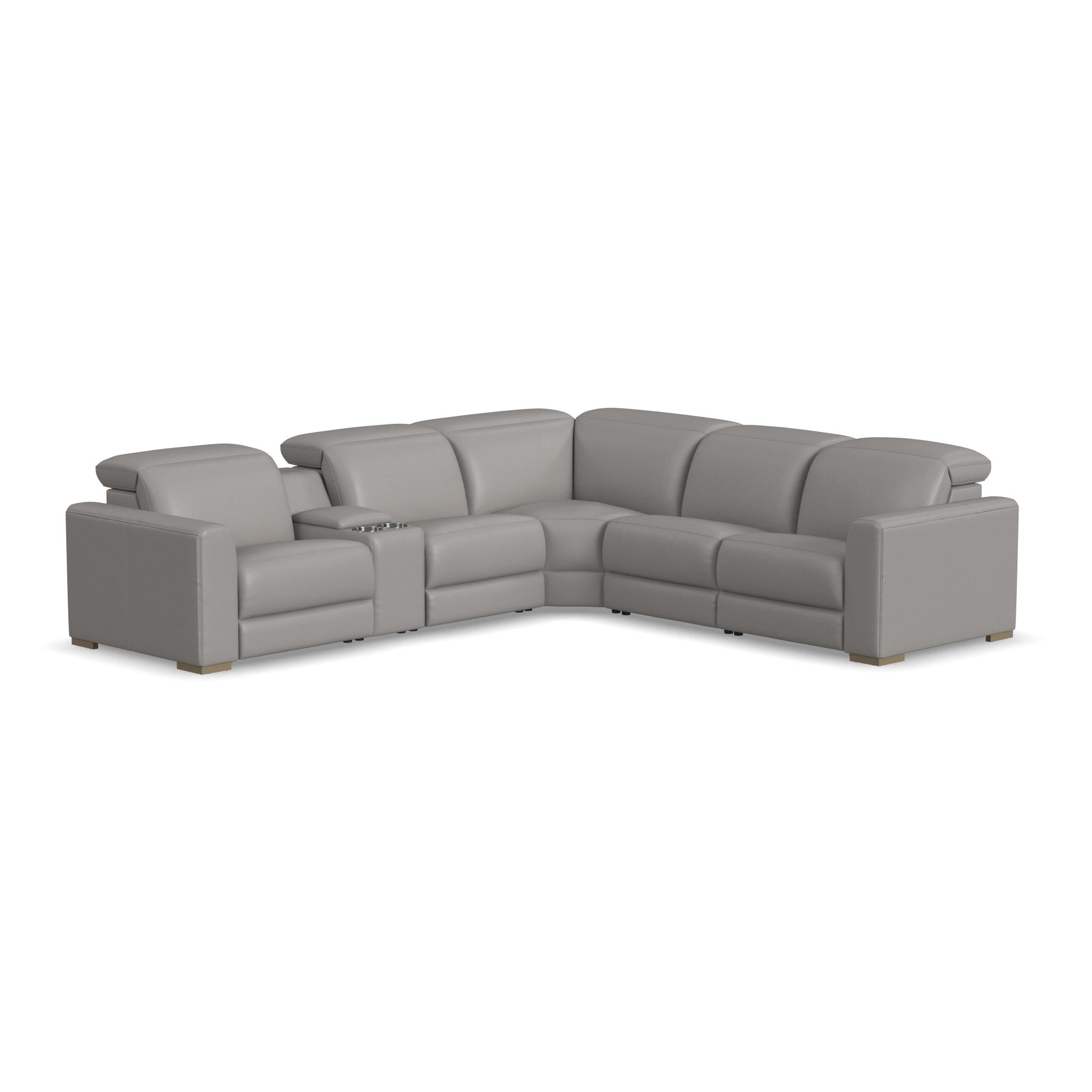 Aurora Leather Power Reclining Sectional with Power Headrests 13 Aurora Leather Power Reclining Sectional with Power Headrests