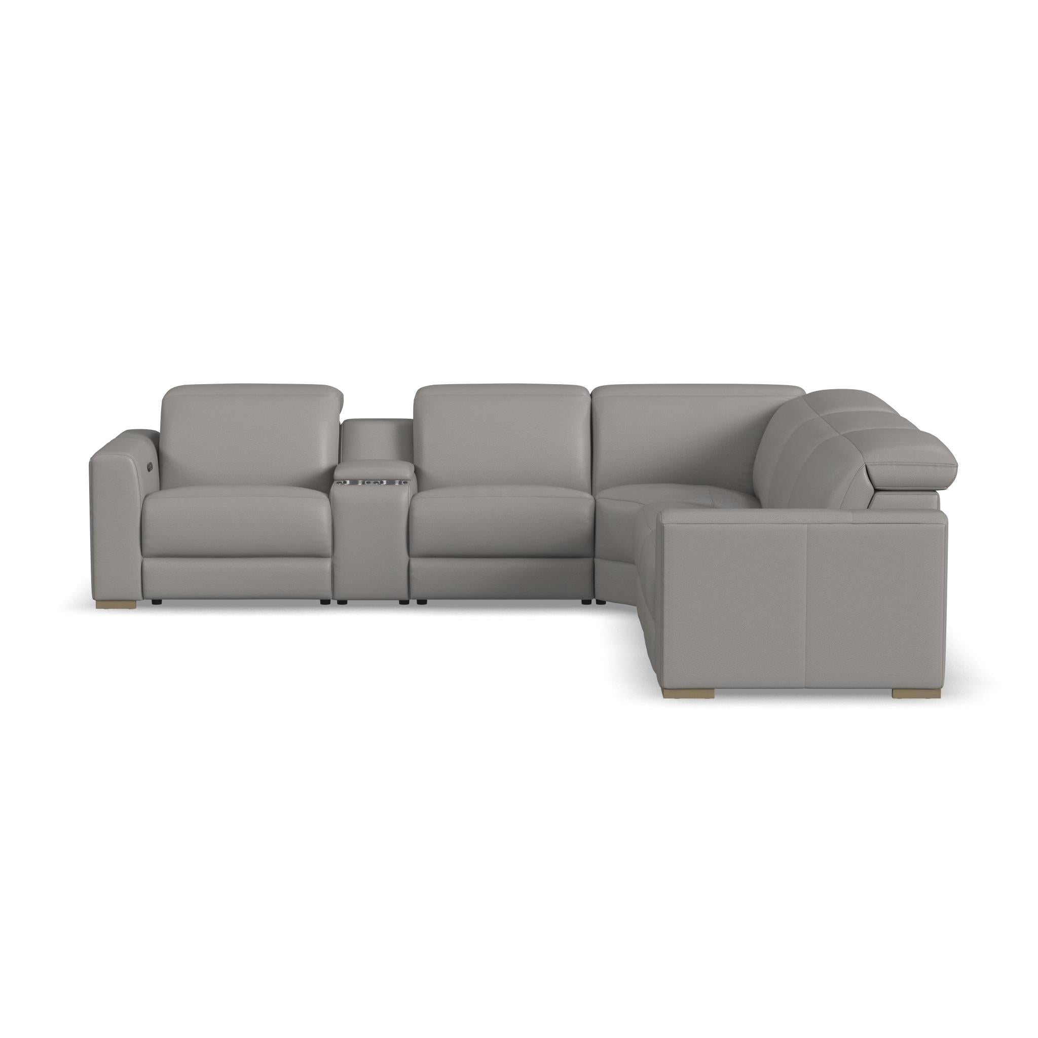 Aurora Leather Power Reclining Sectional with Power Headrests 14 Aurora Leather Power Reclining Sectional with Power Headrests