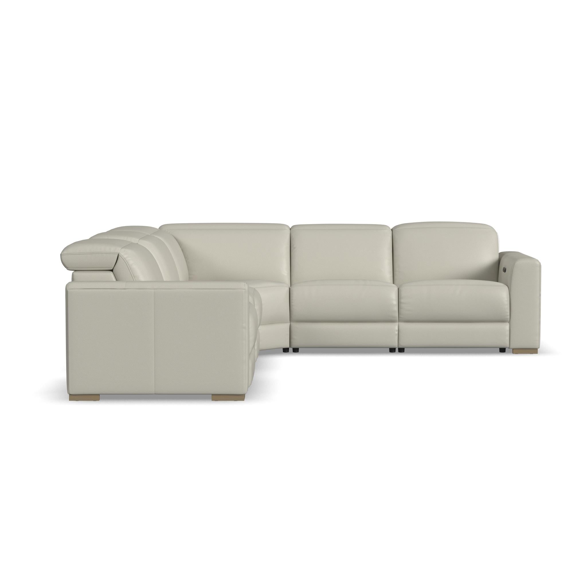 Aurora Leather Power Reclining Sectional with Power Headrests 15 Aurora Leather Power Reclining Sectional with Power Headrests