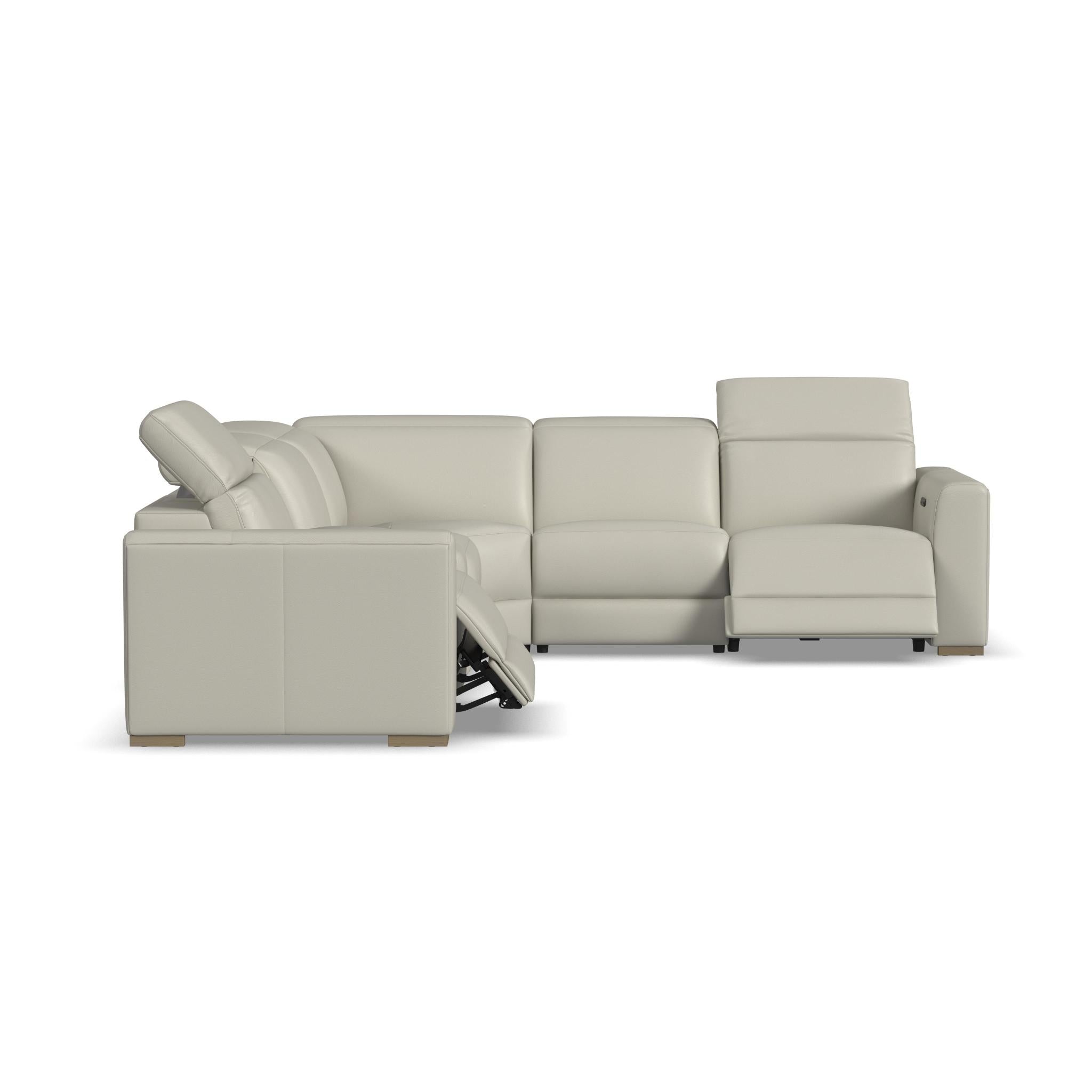 Aurora Leather Power Reclining Sectional with Power Headrests 25 Aurora Leather Power Reclining Sectional with Power Headrests