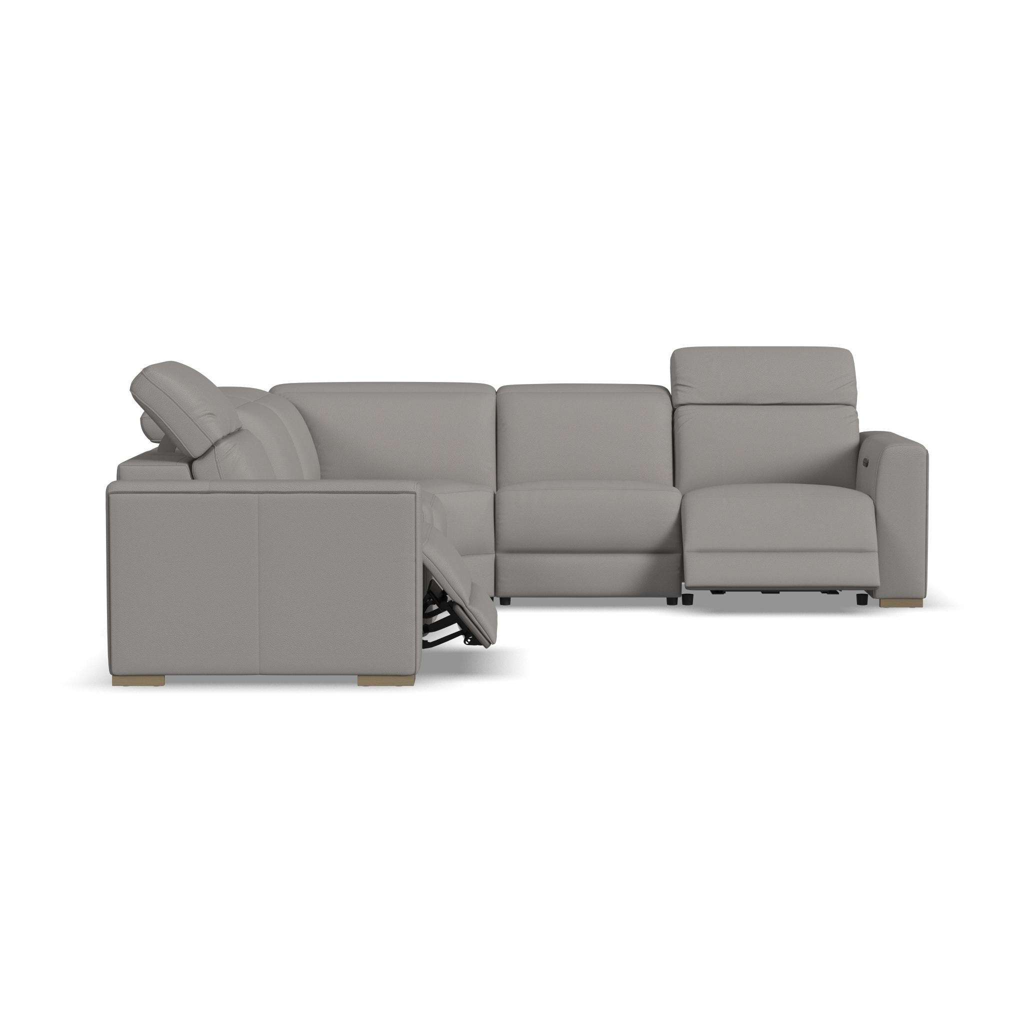 Aurora Leather Power Reclining Sectional with Power Headrests 26 Aurora Leather Power Reclining Sectional with Power Headrests