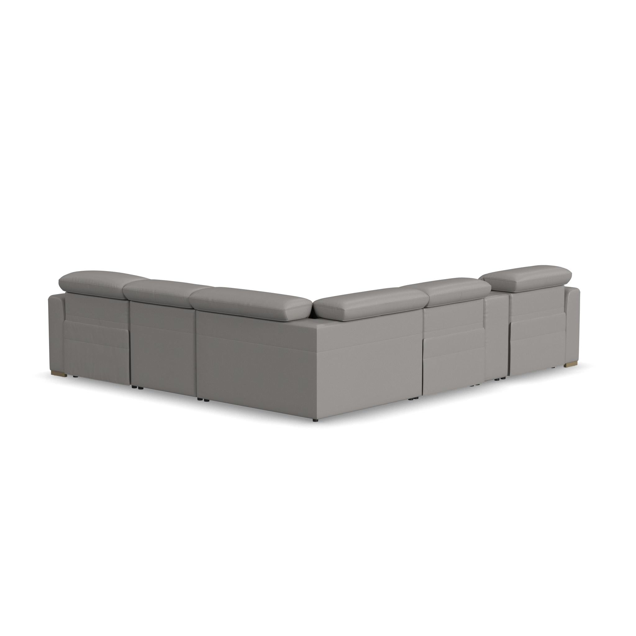 Aurora Leather Power Reclining Sectional with Power Headrests 27 Aurora Leather Power Reclining Sectional with Power Headrests