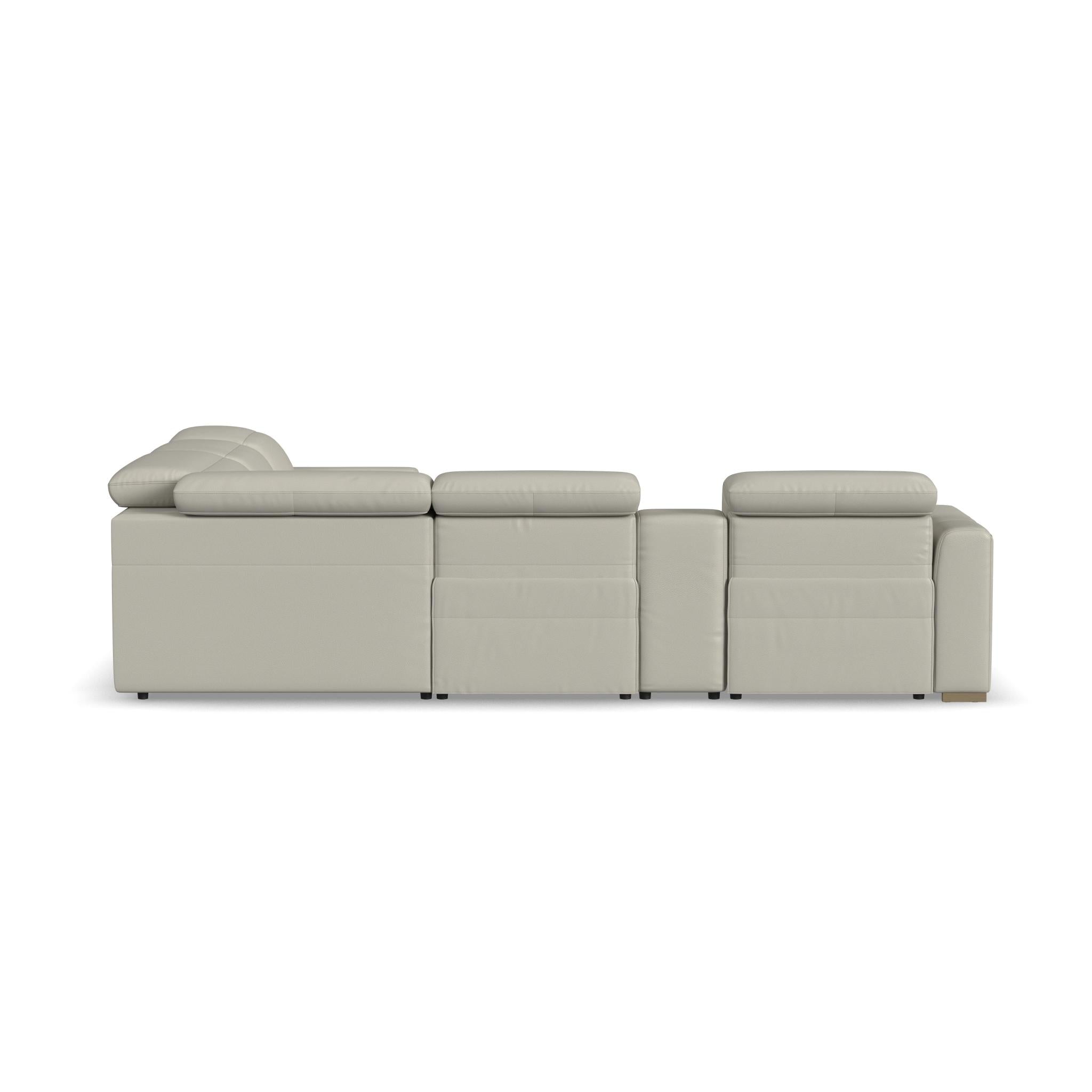 Aurora Leather Power Reclining Sectional with Power Headrests 28 Aurora Leather Power Reclining Sectional with Power Headrests