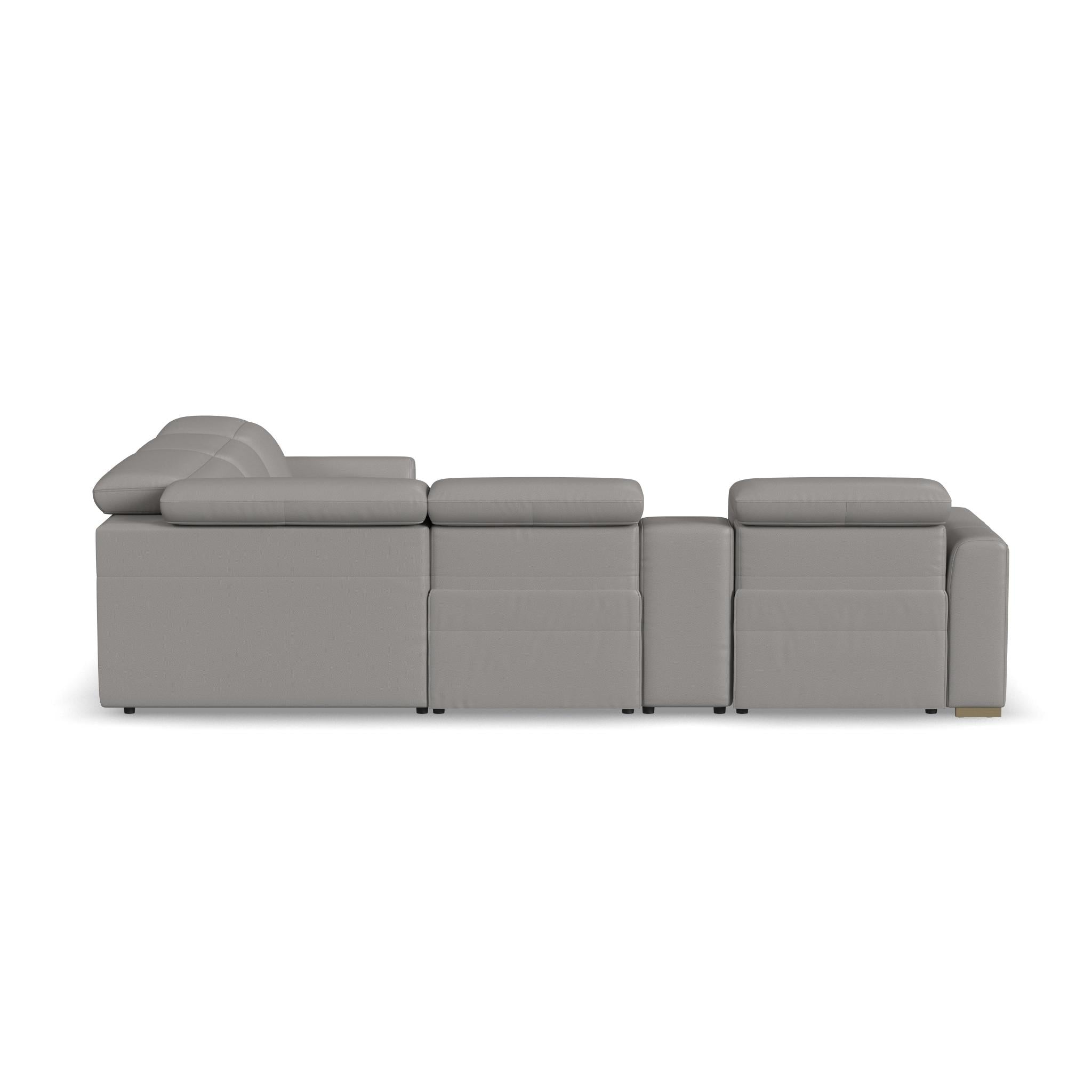Aurora Leather Power Reclining Sectional with Power Headrests 29 Aurora Leather Power Reclining Sectional with Power Headrests