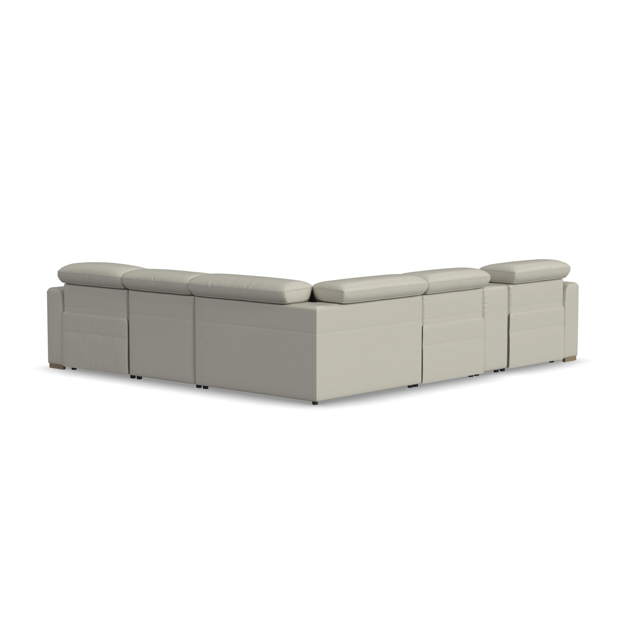Aurora Leather Power Reclining Sectional with Power Headrests 30 Aurora Leather Power Reclining Sectional with Power Headrests