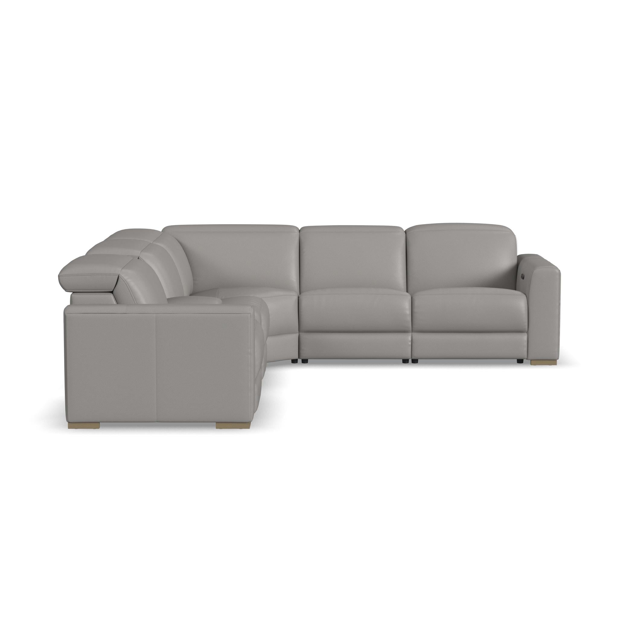 Aurora Leather Power Reclining Sectional with Power Headrests 5 Aurora Leather Power Reclining Sectional with Power Headrests