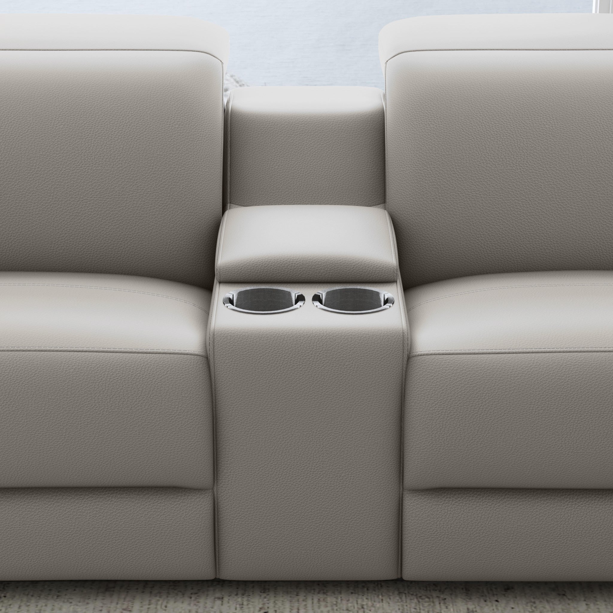 Aurora Leather Power Reclining Sectional with Power Headrests 6 Aurora Leather Power Reclining Sectional with Power Headrests