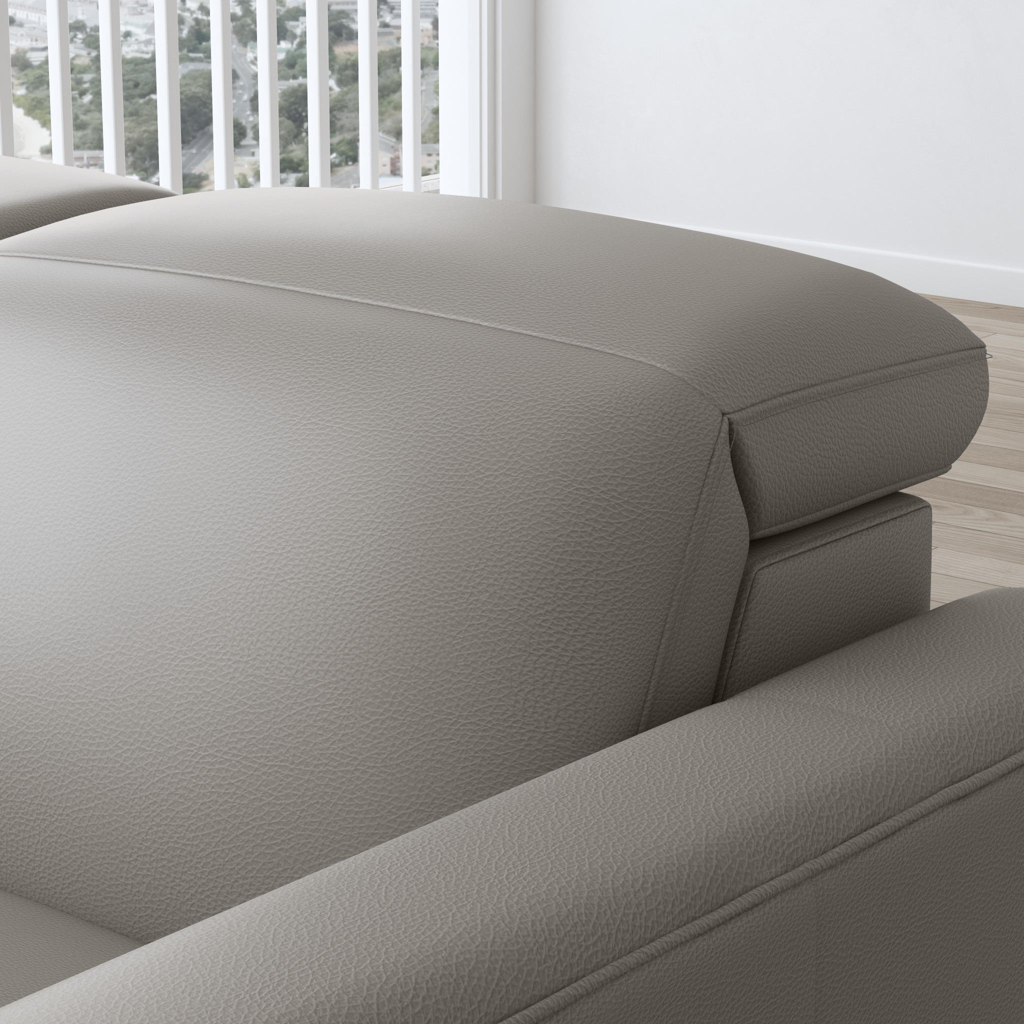 Aurora Leather Power Reclining Sectional with Power Headrests 8 Aurora Leather Power Reclining Sectional with Power Headrests