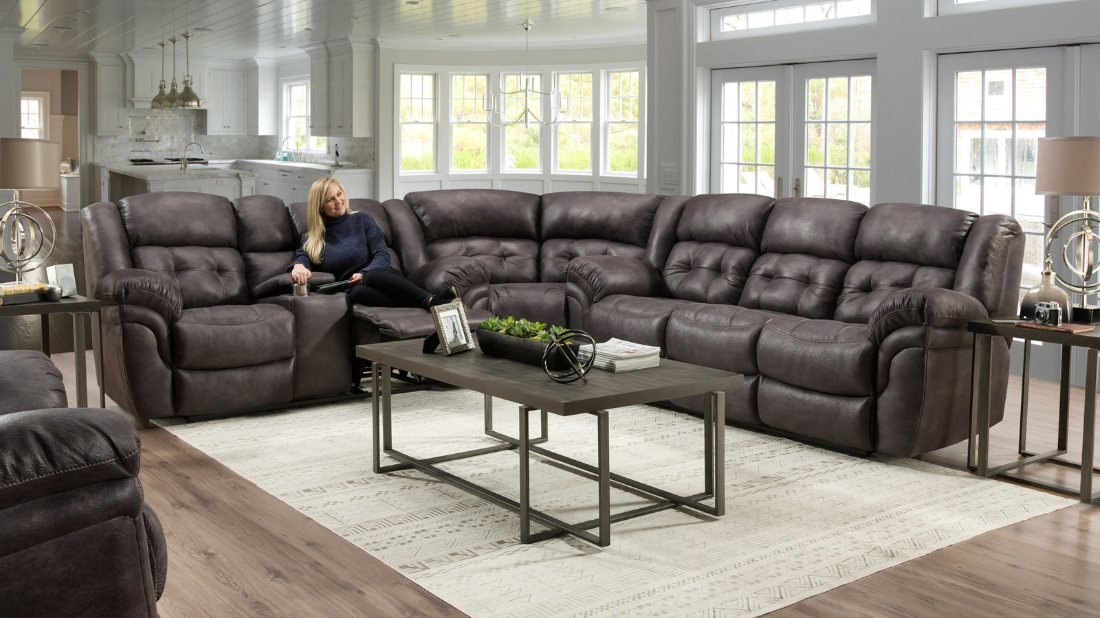 Marcelina Charcoal Manual Reclining Sectional 4 Marcelina Charcoal Manual Reclining Sectional
