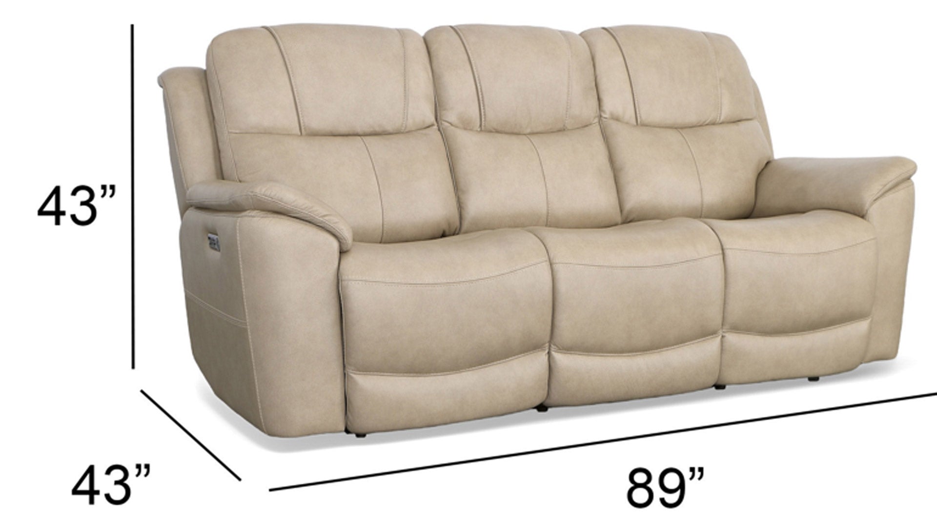 Adobe Leather P3 Power Reclining Sofa with Power Headrest 3 3 Pc Adobe Pebblestone Leather P3 Power Reclining Set