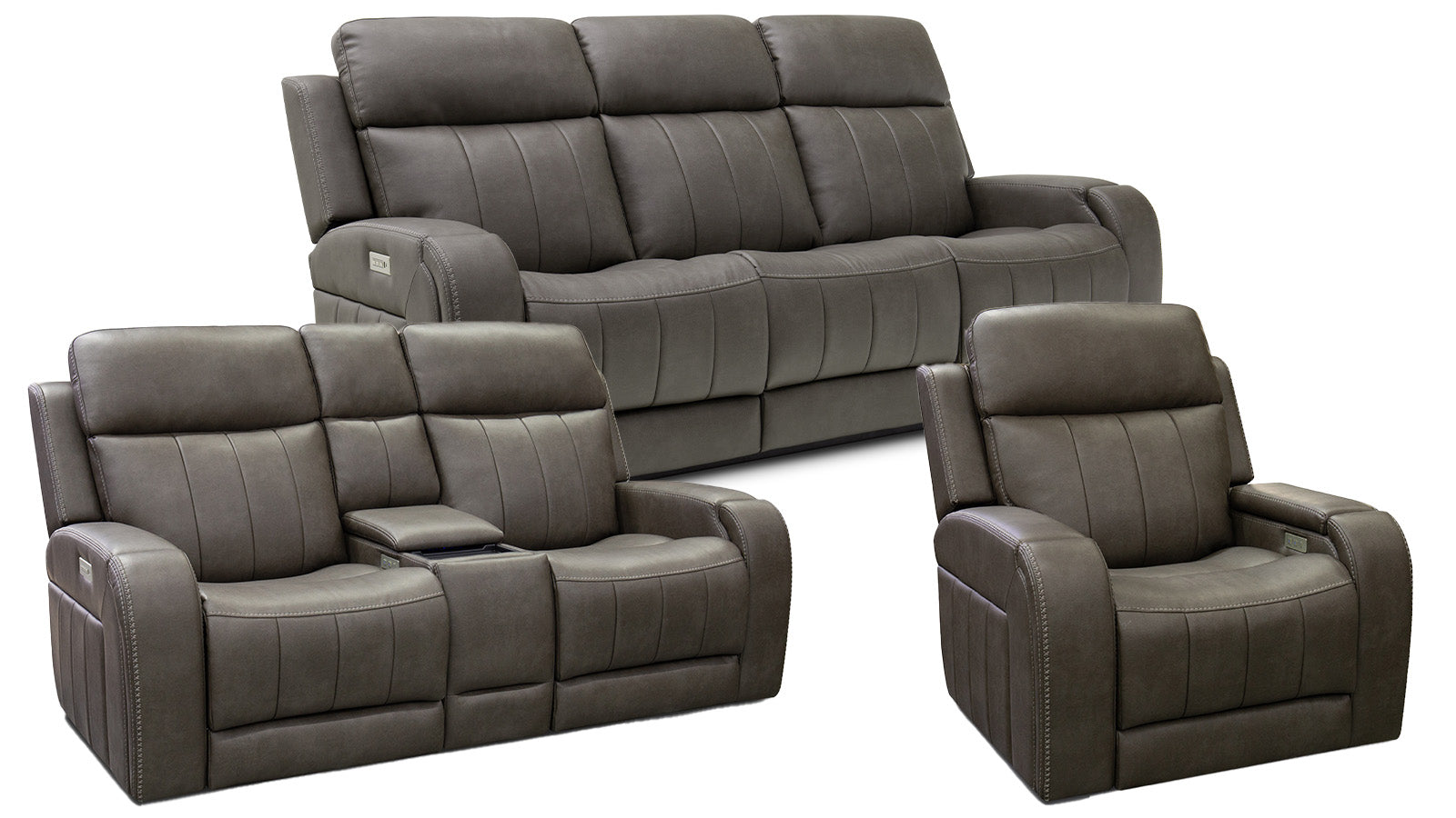 3 Pc Cougar Smoke 2.0 P6 Power Reclining Set w/Immersive Audio