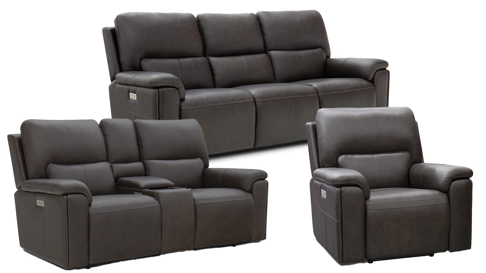 3 Pc North Brown 2.0 P6 Power Reclining Set w/Immersive Audio