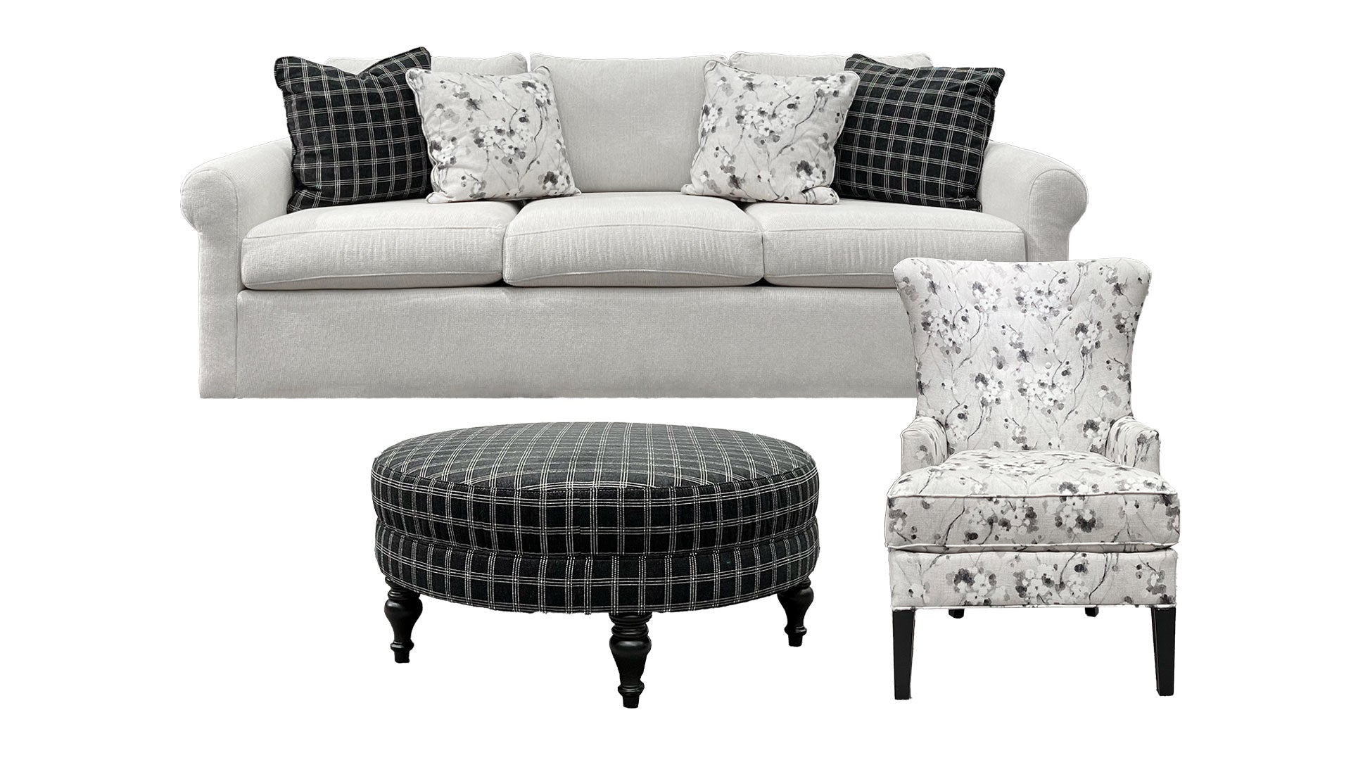3pc Arden Sofa, Chair & Ottoman