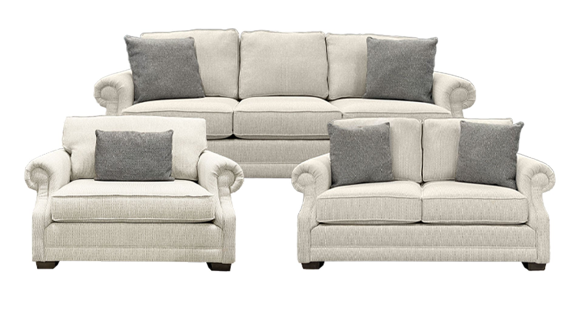 3pc Bromance Coin Sofa, Loveseat & Chair