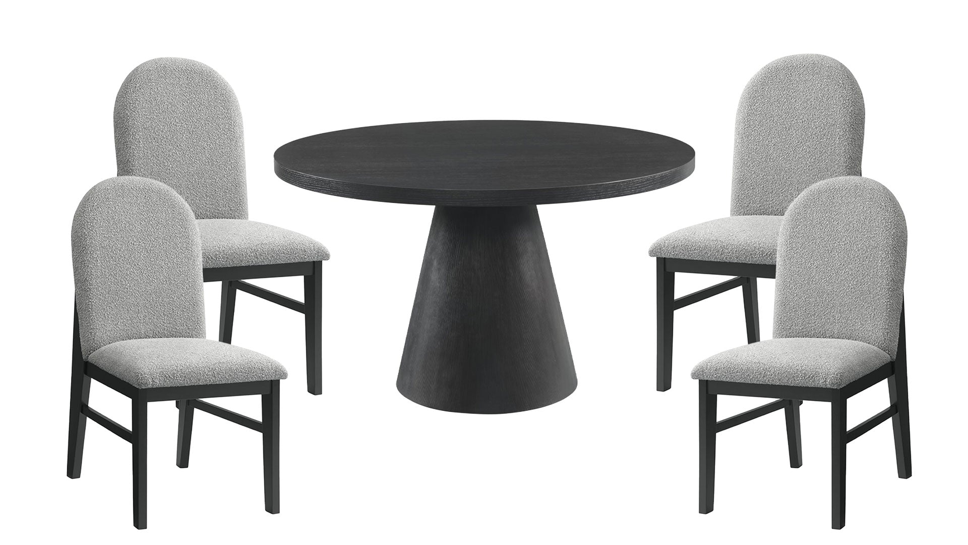 5 Pc Black Portland Dining Set (TABLE & 4 CHAIRS)