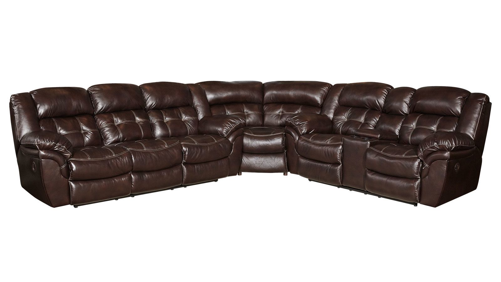 Achieve Leather Manual Reclining Sectional