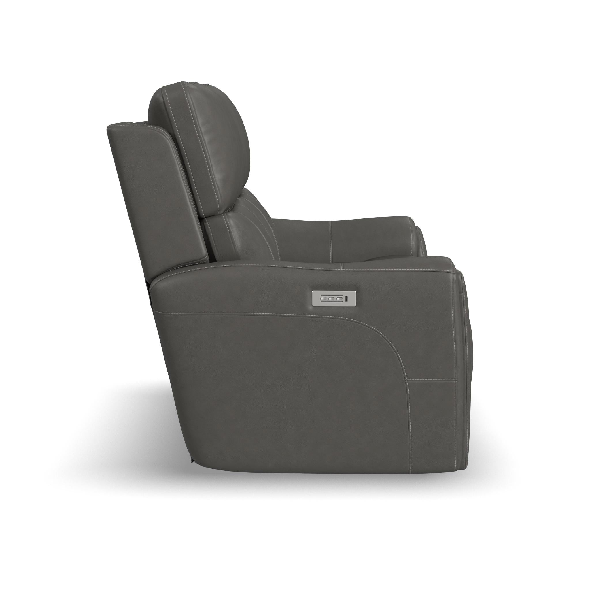 Calvin Smoke Fabric Power Reclining Loveseat with Power Headrests & Lumbar 5 Calvin Smoke Fabric Power Reclining Loveseat with Power Headrests & Lumbar