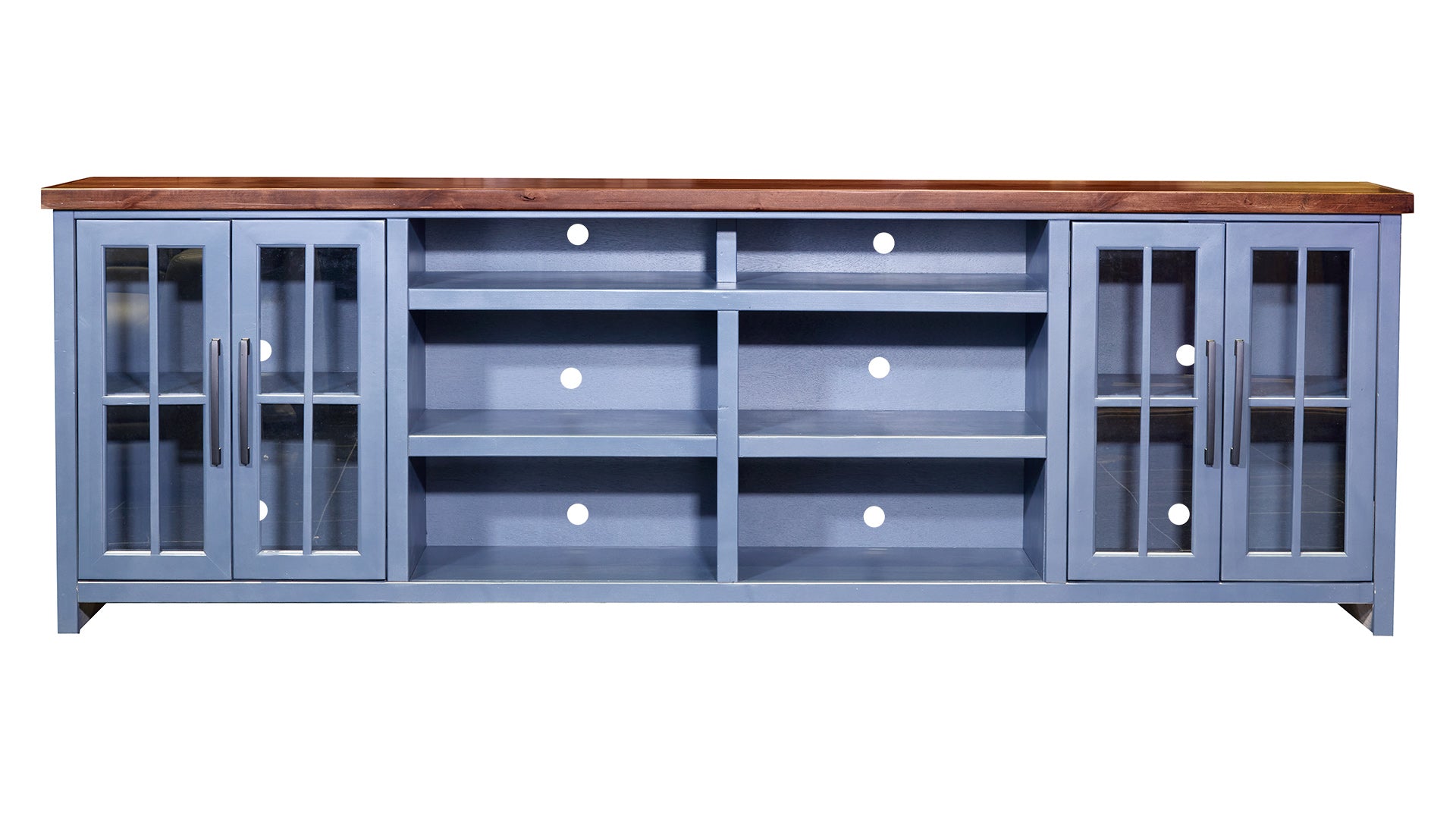 Blue Denim w/Whiskey Top 97” TV Console