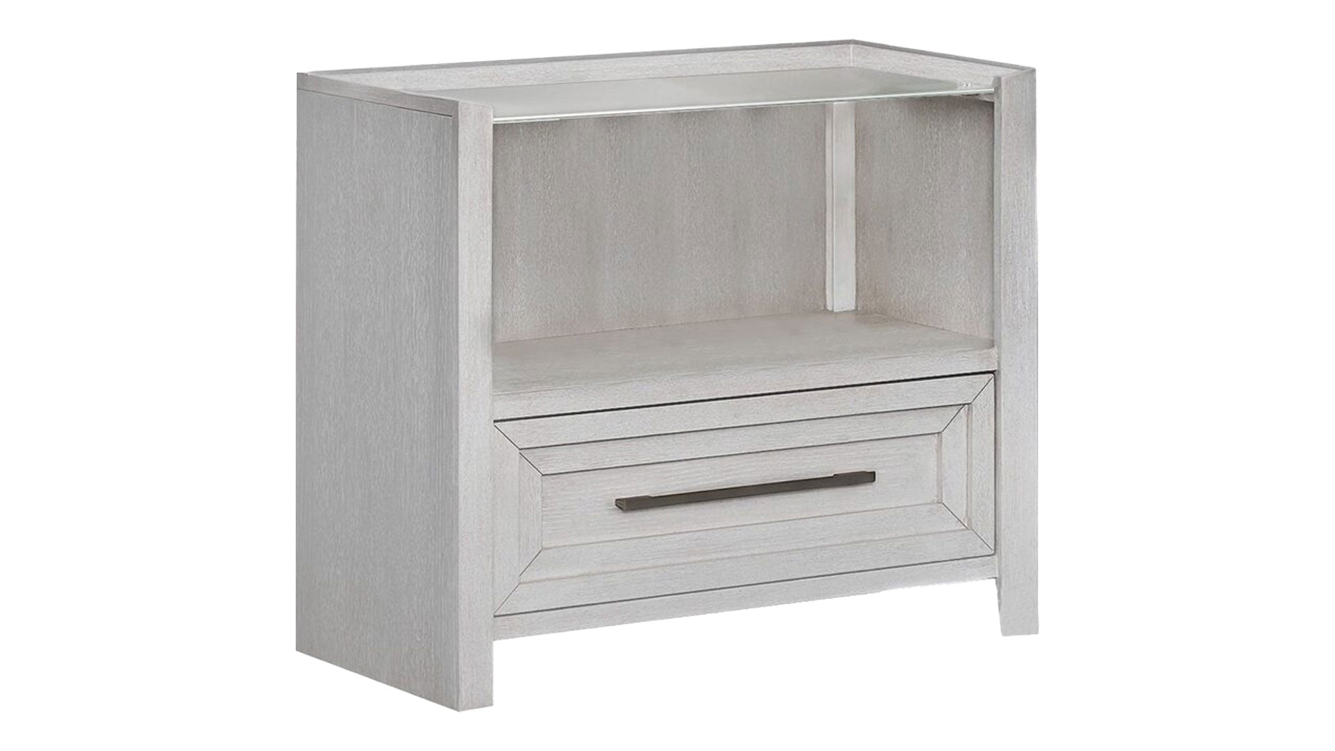 Charter White Glass Top Nightstand