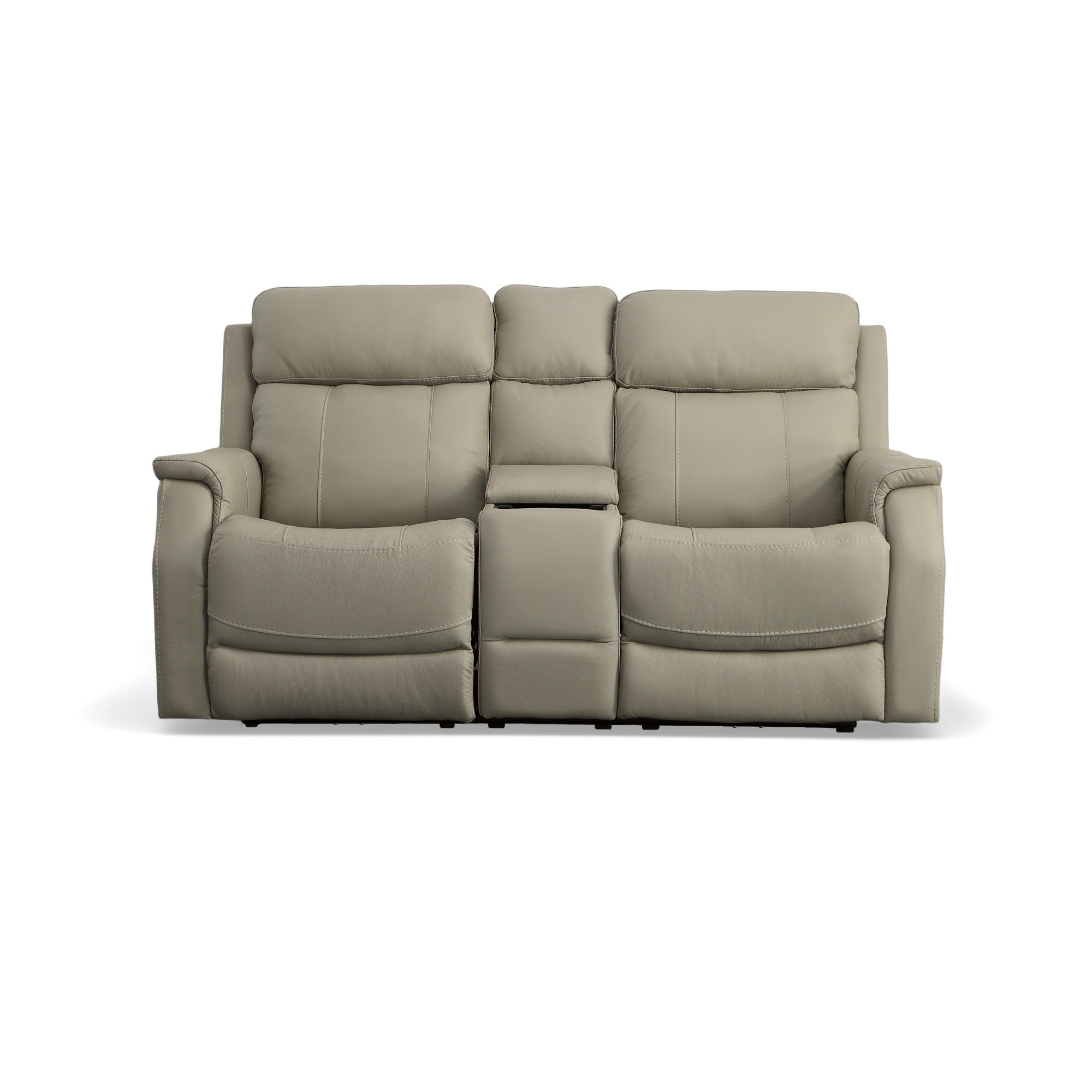 Easton Dove Leather Power Reclining Loveseat with Console, Power Headrests & Lumbar 3 Easton Dove Leather Power Reclining Loveseat with Console, Power Headrests & Lumbar