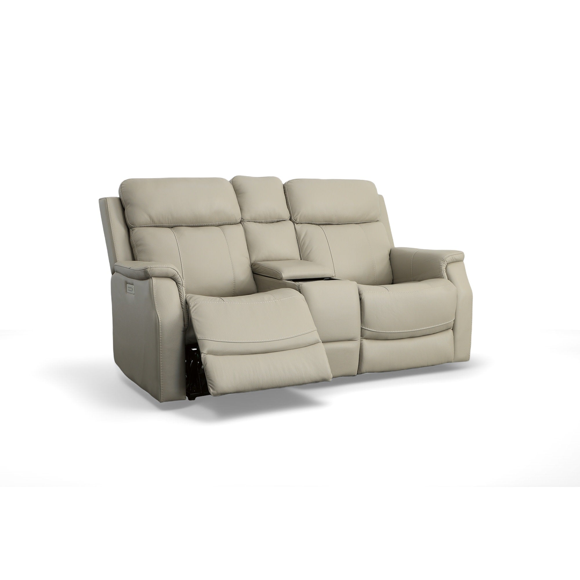 Easton Dove Leather Power Reclining Loveseat with Console, Power Headrests & Lumbar 5 Easton Dove Leather Power Reclining Loveseat with Console, Power Headrests & Lumbar