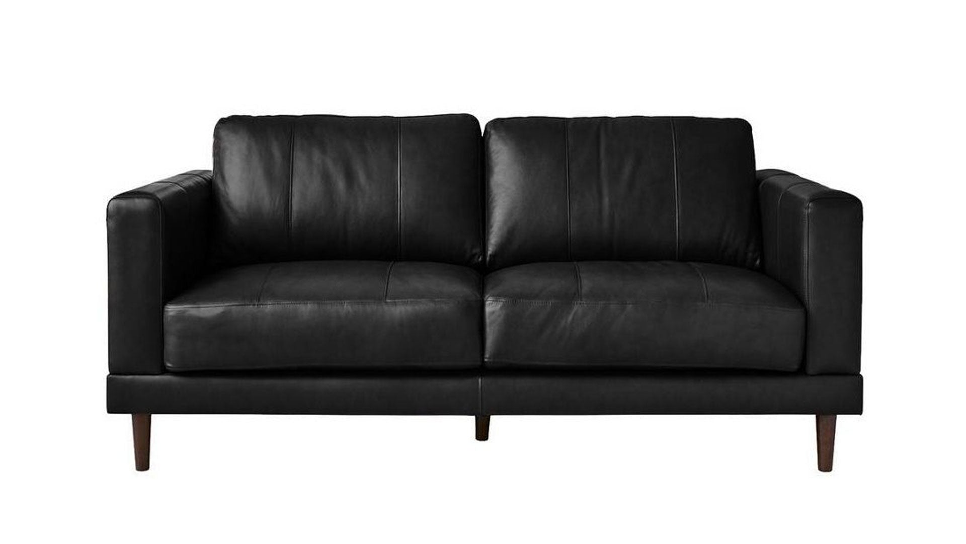 Fiero Black Leather Match Loveseat