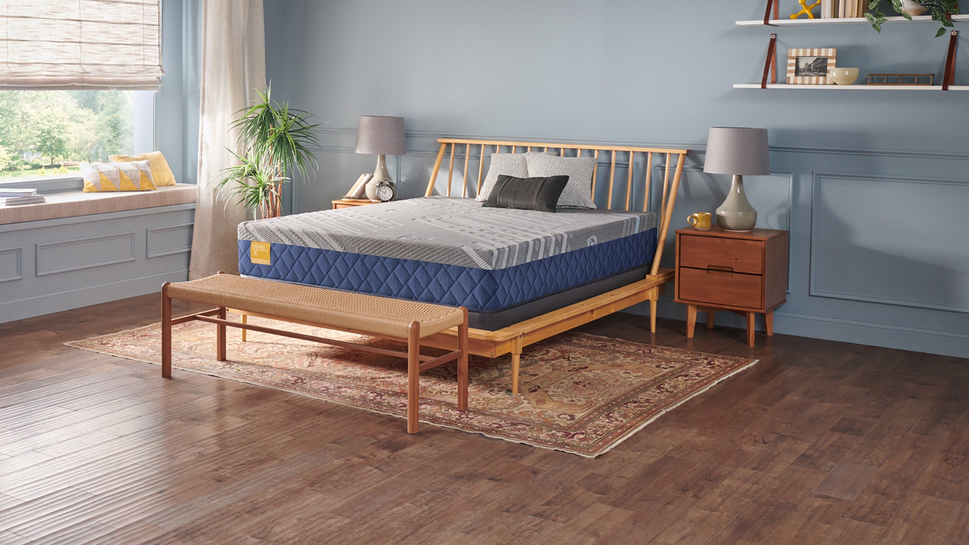 Full Size Sealy Golden Elegance Featherton Firm Hybrid Mattress