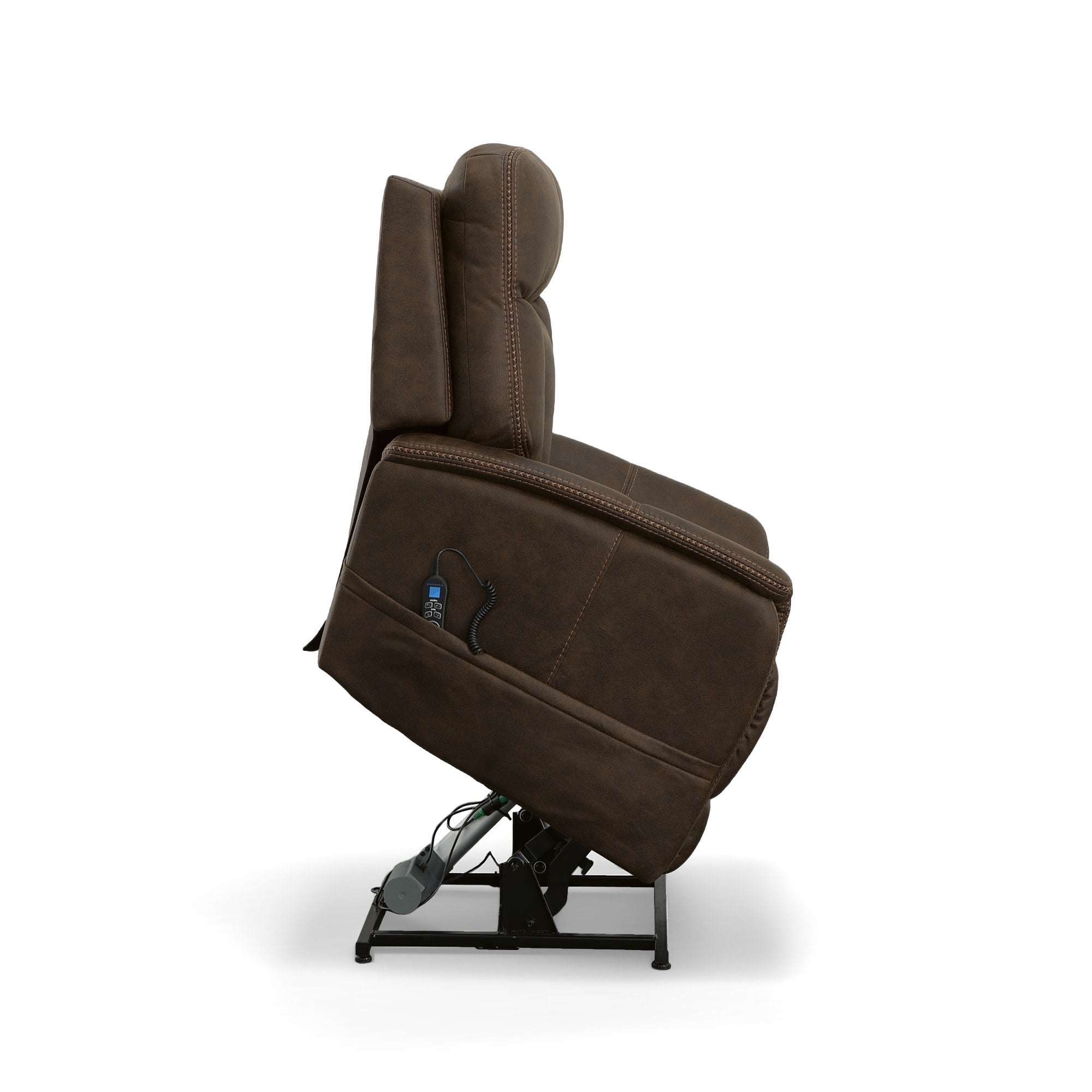 Atlas Walnut Fabric Power Lift Recliner with Power Headrest & Lumbar 14 Atlas Walnut Fabric Power Lift Recliner with Power Headrest & Lumbar