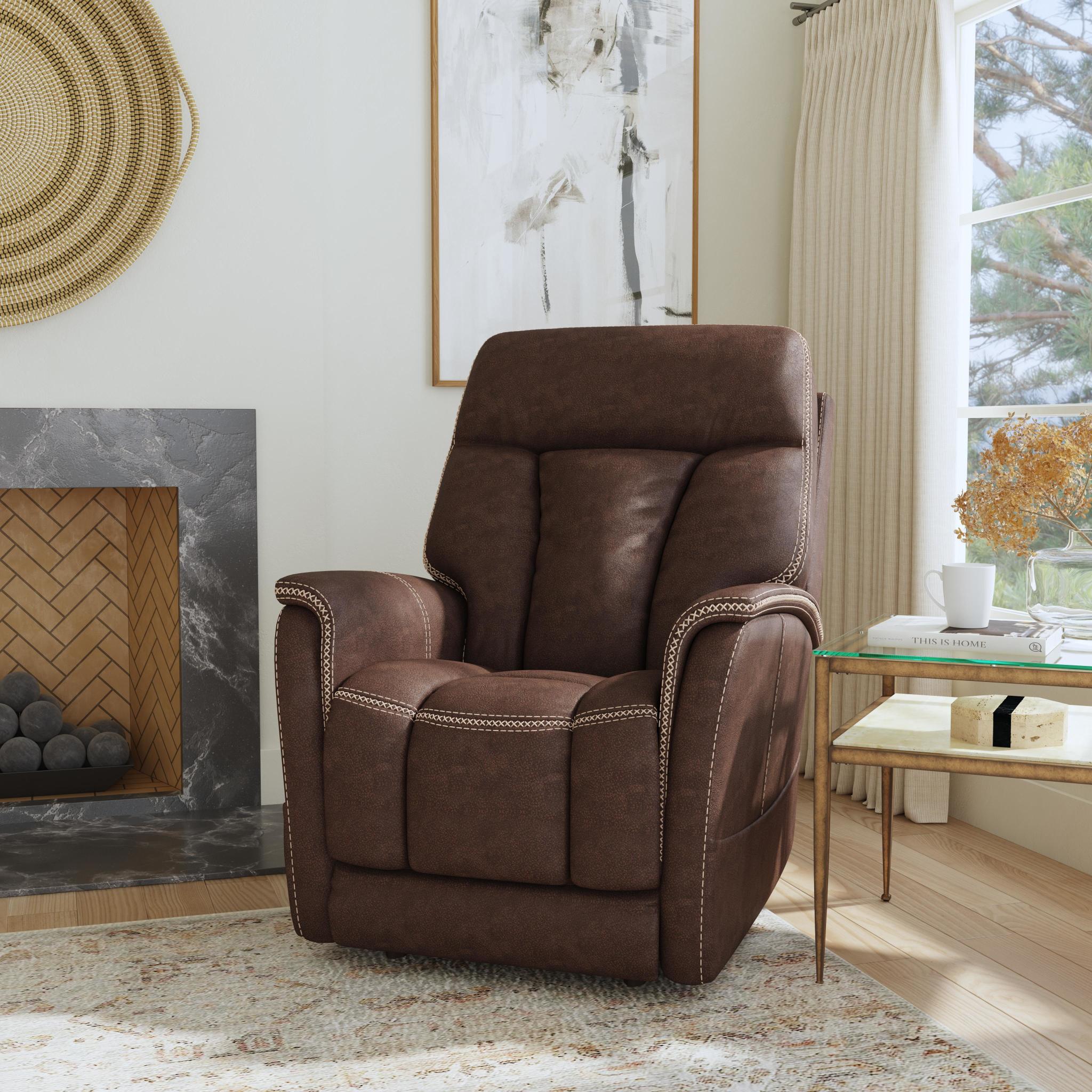 Atlas Walnut Fabric Power Lift Recliner with Power Headrest & Lumbar 3 Atlas Walnut Fabric Power Lift Recliner with Power Headrest & Lumbar
