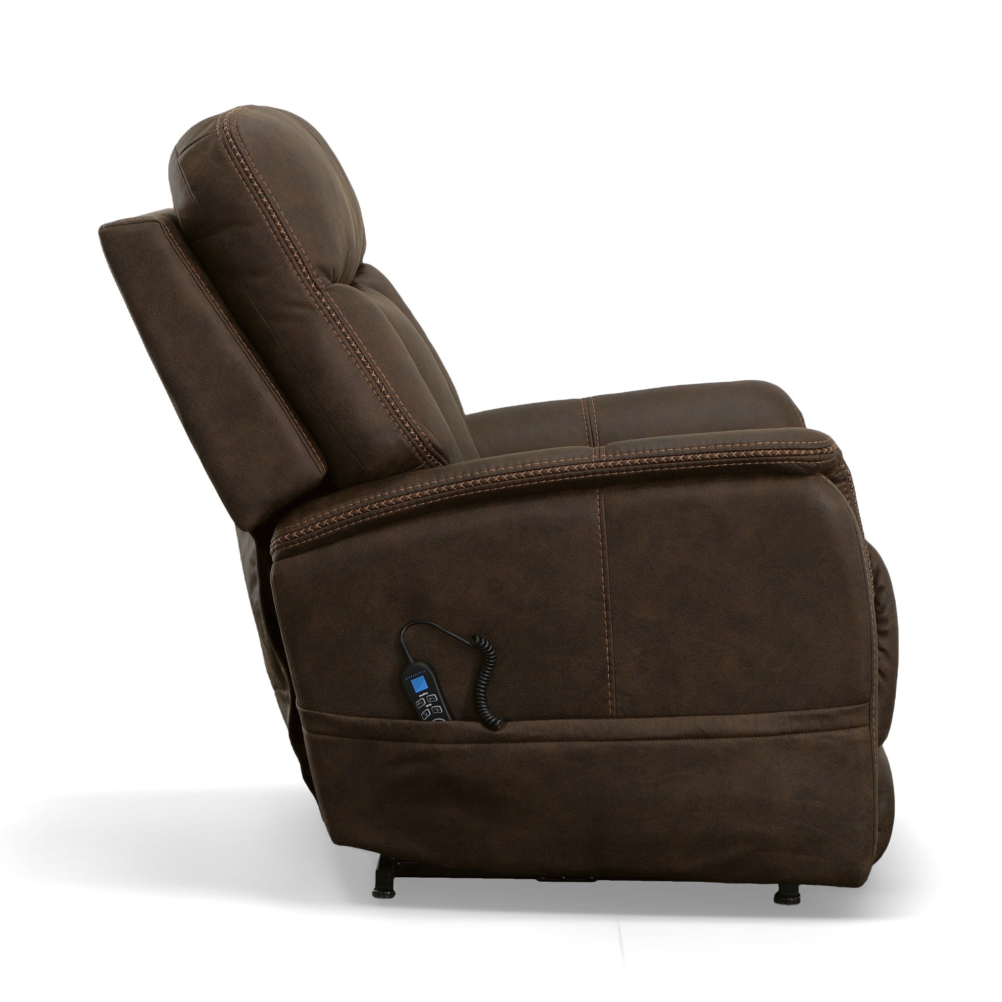 Atlas Walnut Fabric Power Lift Recliner with Power Headrest & Lumbar 5 Atlas Walnut Fabric Power Lift Recliner with Power Headrest & Lumbar