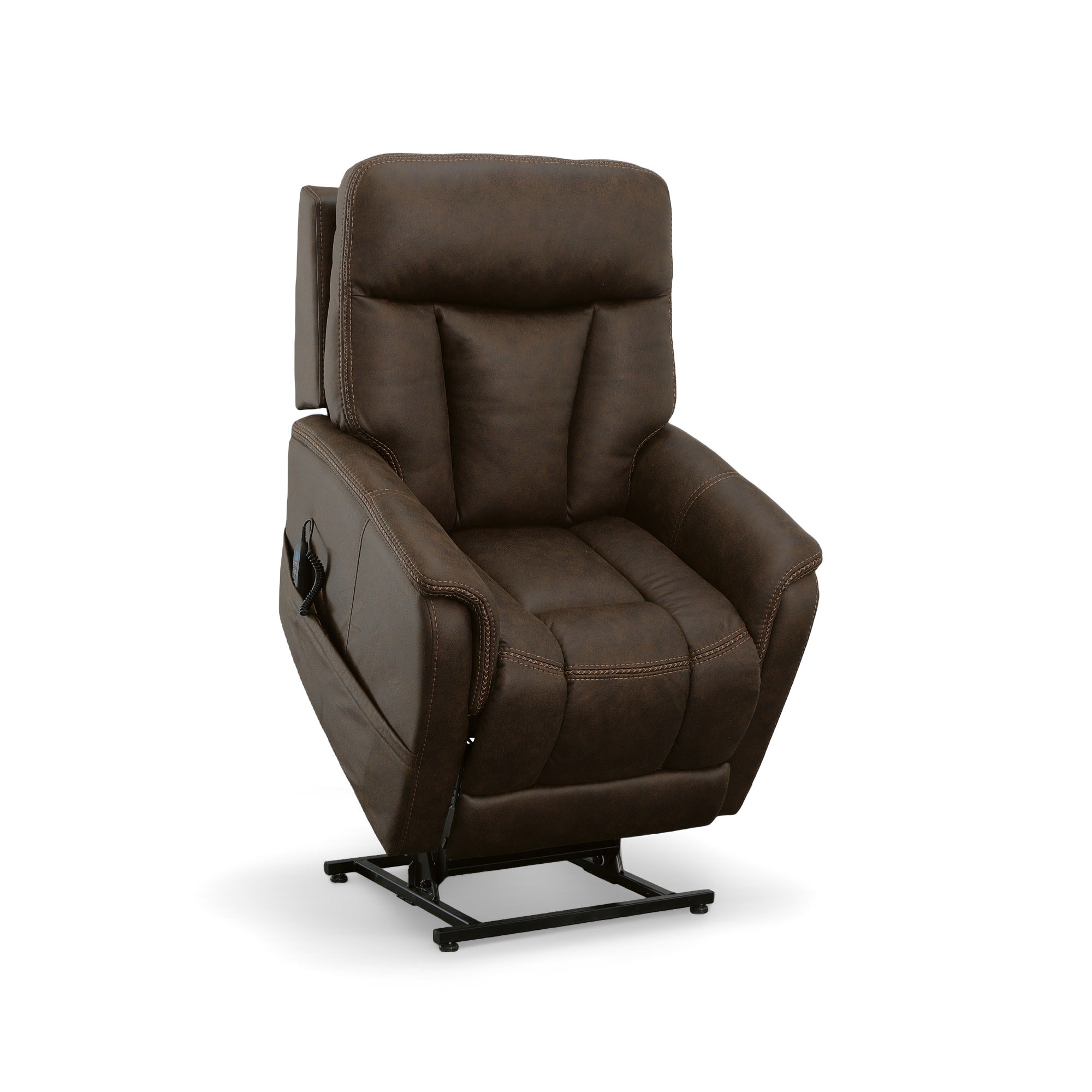 Atlas Walnut Fabric Power Lift Recliner with Power Headrest & Lumbar 8 Atlas Walnut Fabric Power Lift Recliner with Power Headrest & Lumbar