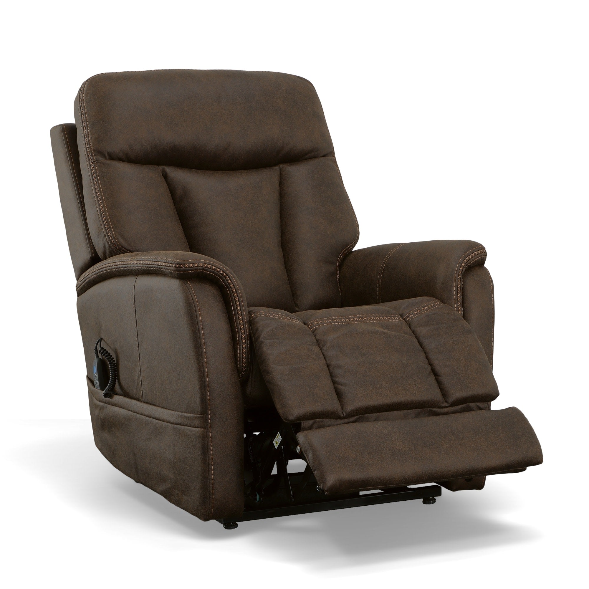Atlas Walnut Fabric Power Lift Recliner with Power Headrest & Lumbar 9 Atlas Walnut Fabric Power Lift Recliner with Power Headrest & Lumbar