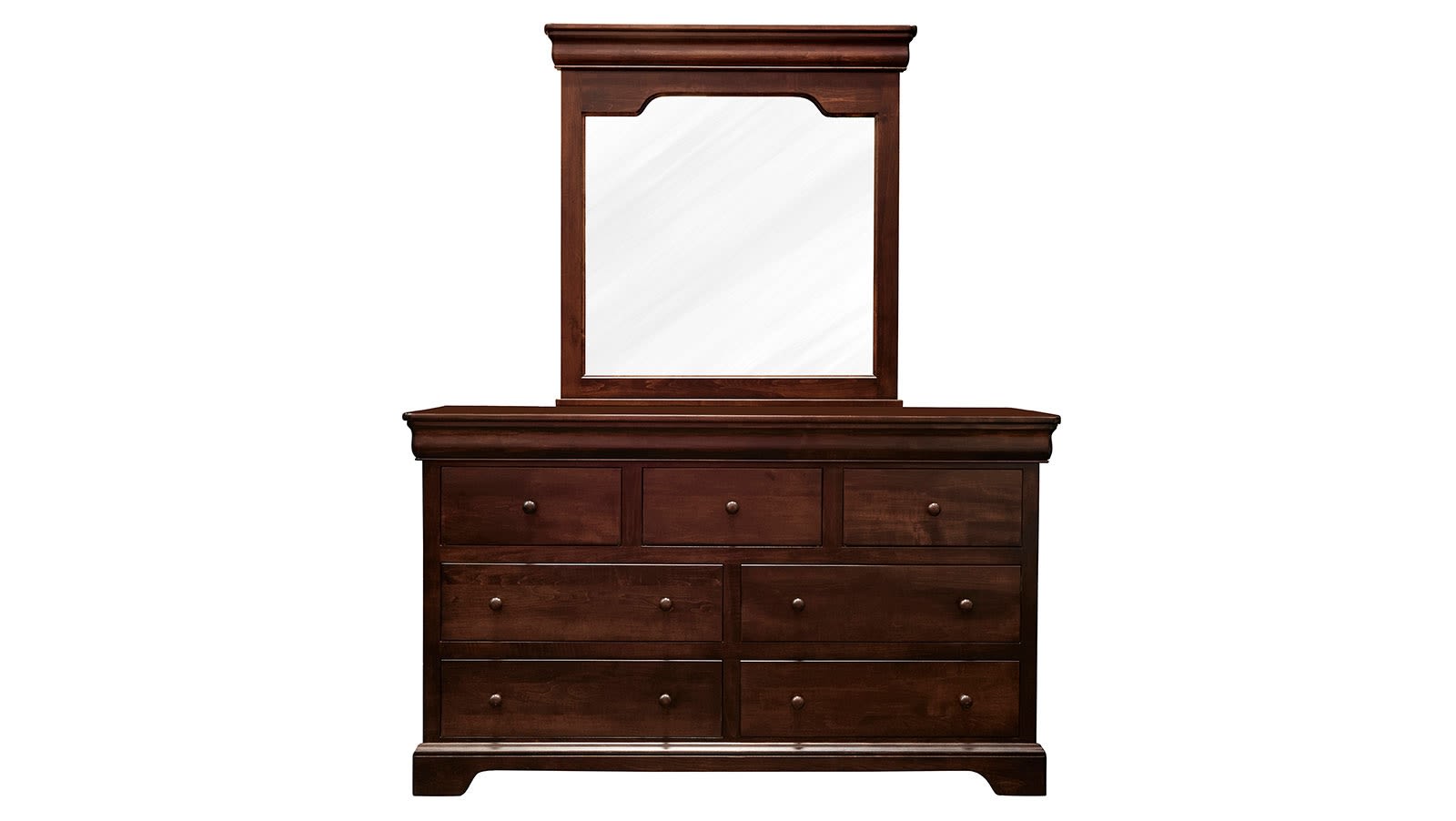 Honey Grove Solid Maple Brown Dresser & Mirror
