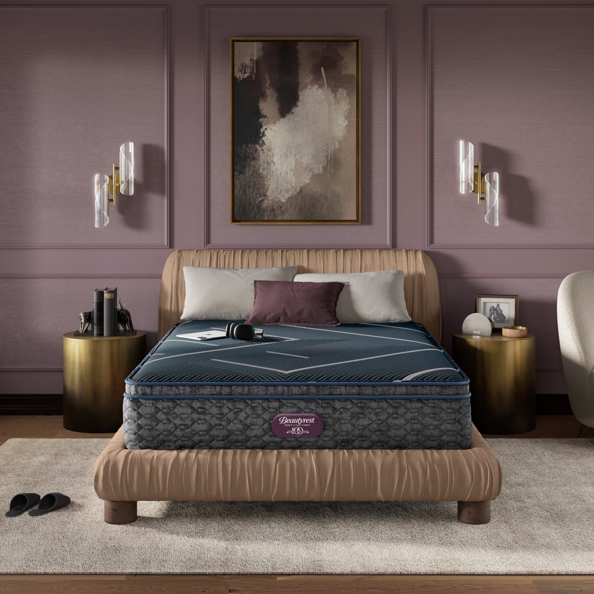 King Size Beautyrest World Class Level 4 Medium Hybrid Apex Top