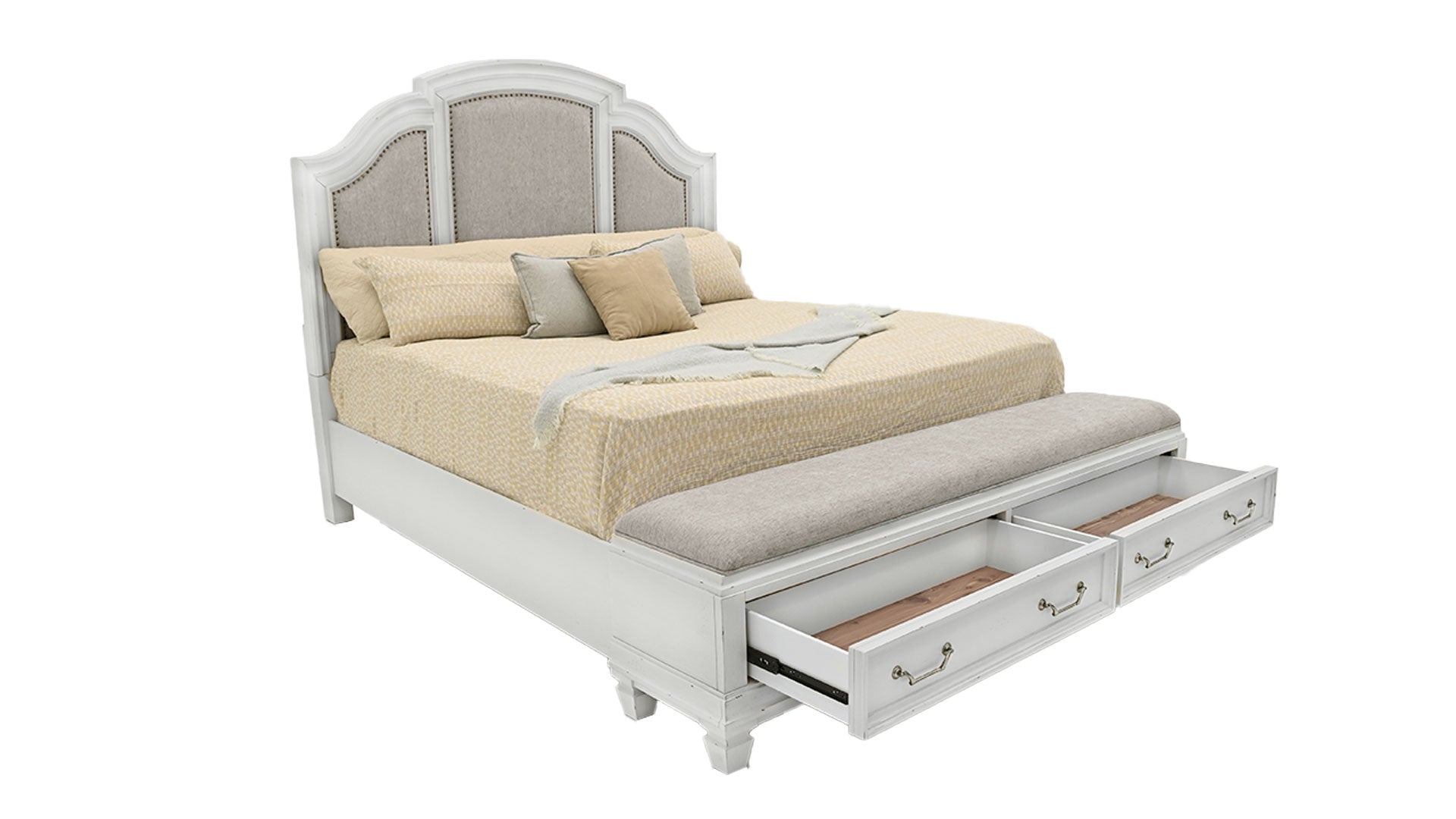 King Size Cape Cod Bed Frame w/Storage Bench