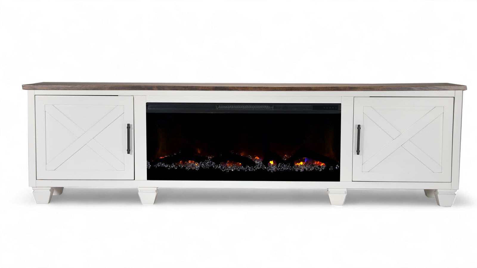 Liberty Two Tone 95” TV Console w/Fireplace