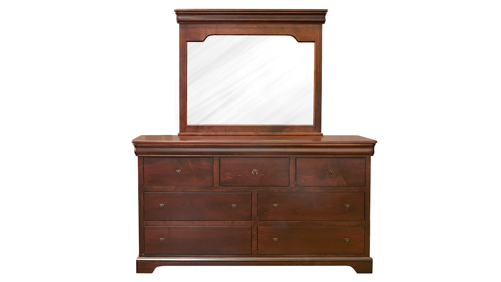 Louis Philippe Brown Dresser and Mirror