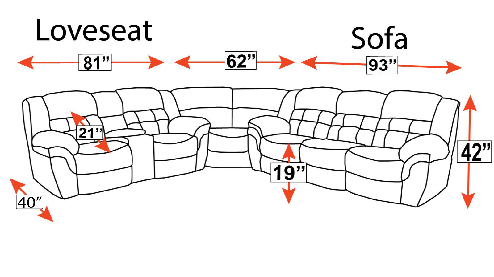 Marcelina Espresso Manual Reclining Sectional 3 Marcelina Espresso Manual Reclining Sectional