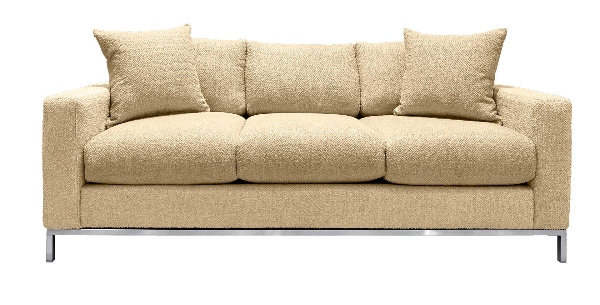 Marley Wheat Sofa with Decorative Pillows